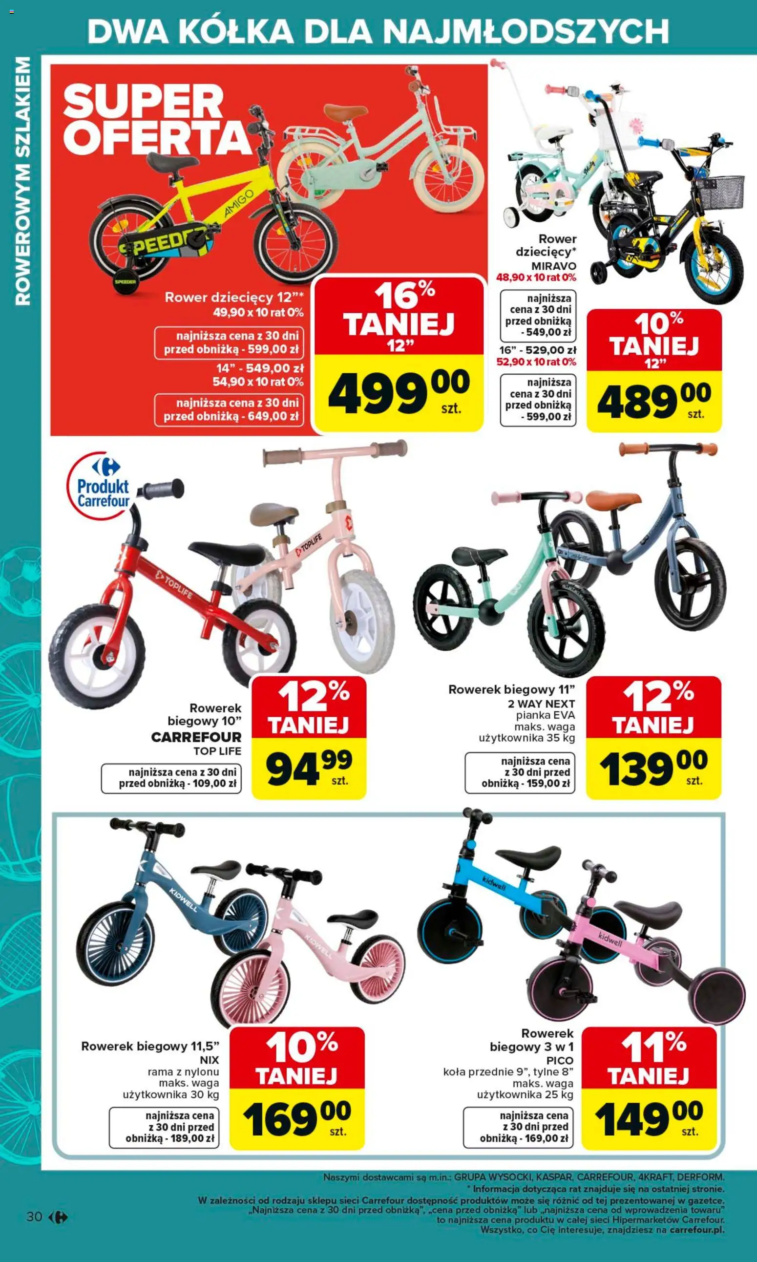 Carrefour gazetka - Ogród od 02.03.2026 | Strona: 30 | Produkty: Top, Waga, Rowerek biegowy, Rower