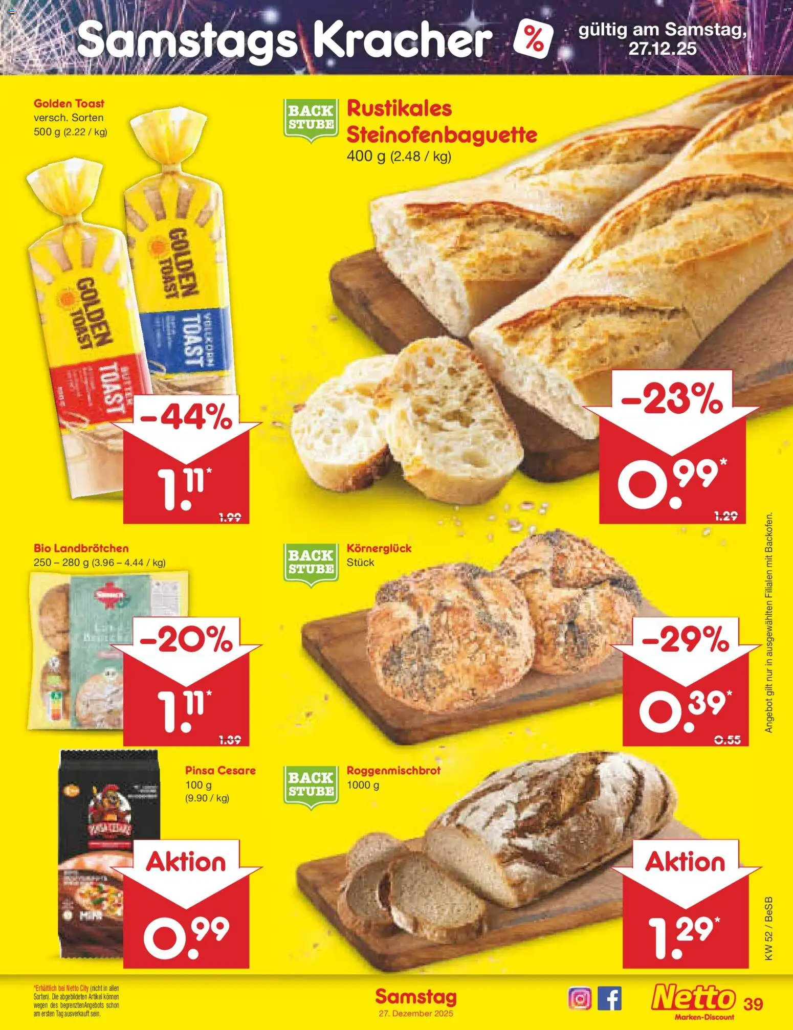 Netto Marken-Discount Prospekt 	 – gültig ab 22.12.2025 | Seite: 43 | Produkte: Toast