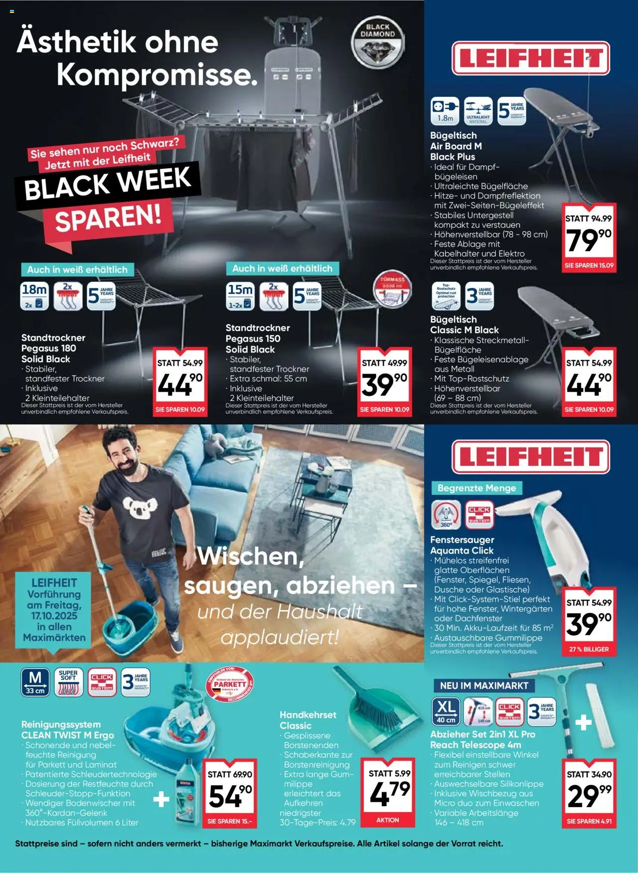 Maximarkt Flugblatt gültig ab 16.10.2025 | Seite: 20 | Produkte: Trockner, Bügeleisen, Dusche