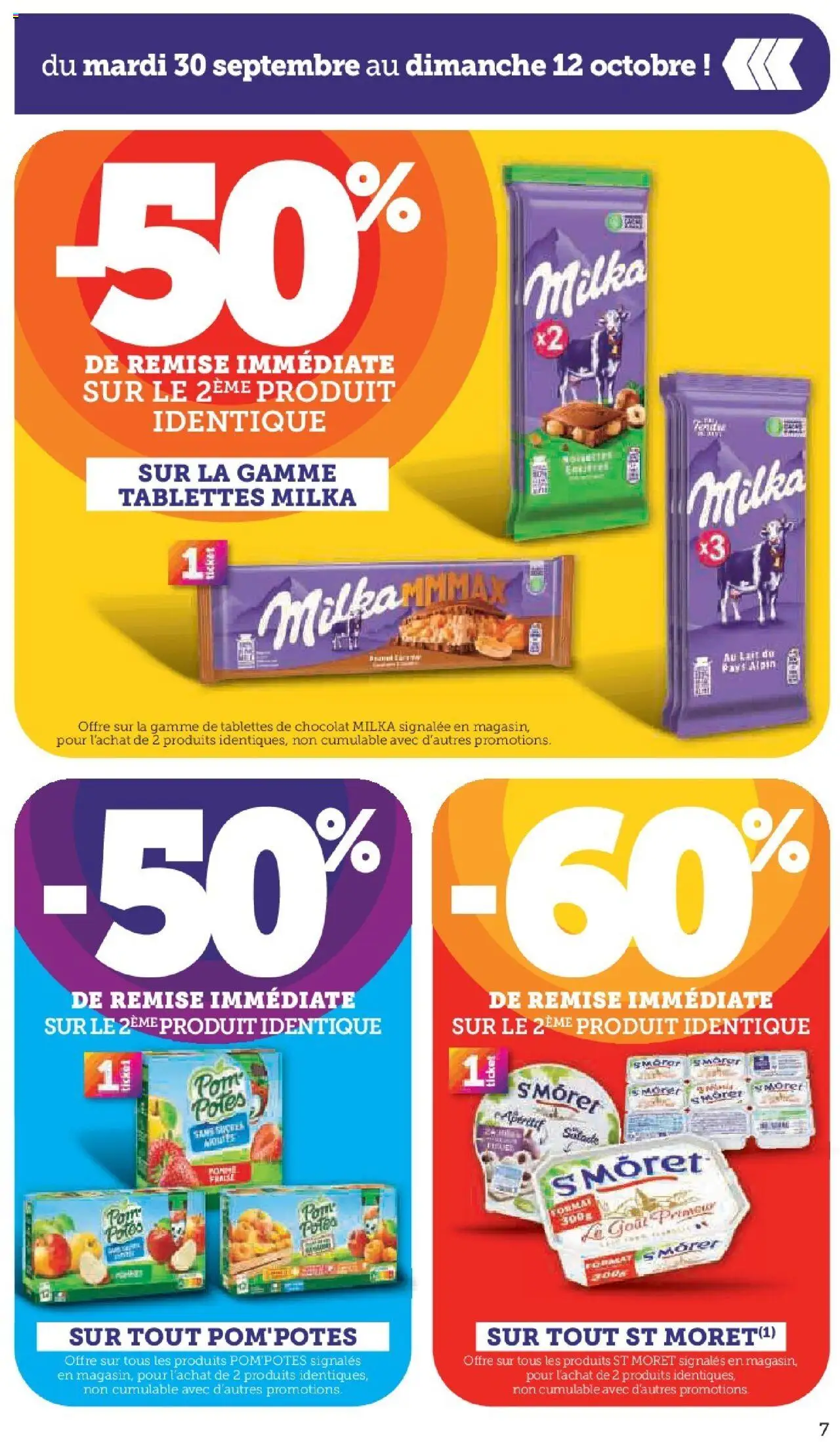 {H1} | Page: 7 | Produits: Pom'potes, Tablettes de chocolat, Lait, Chocolat