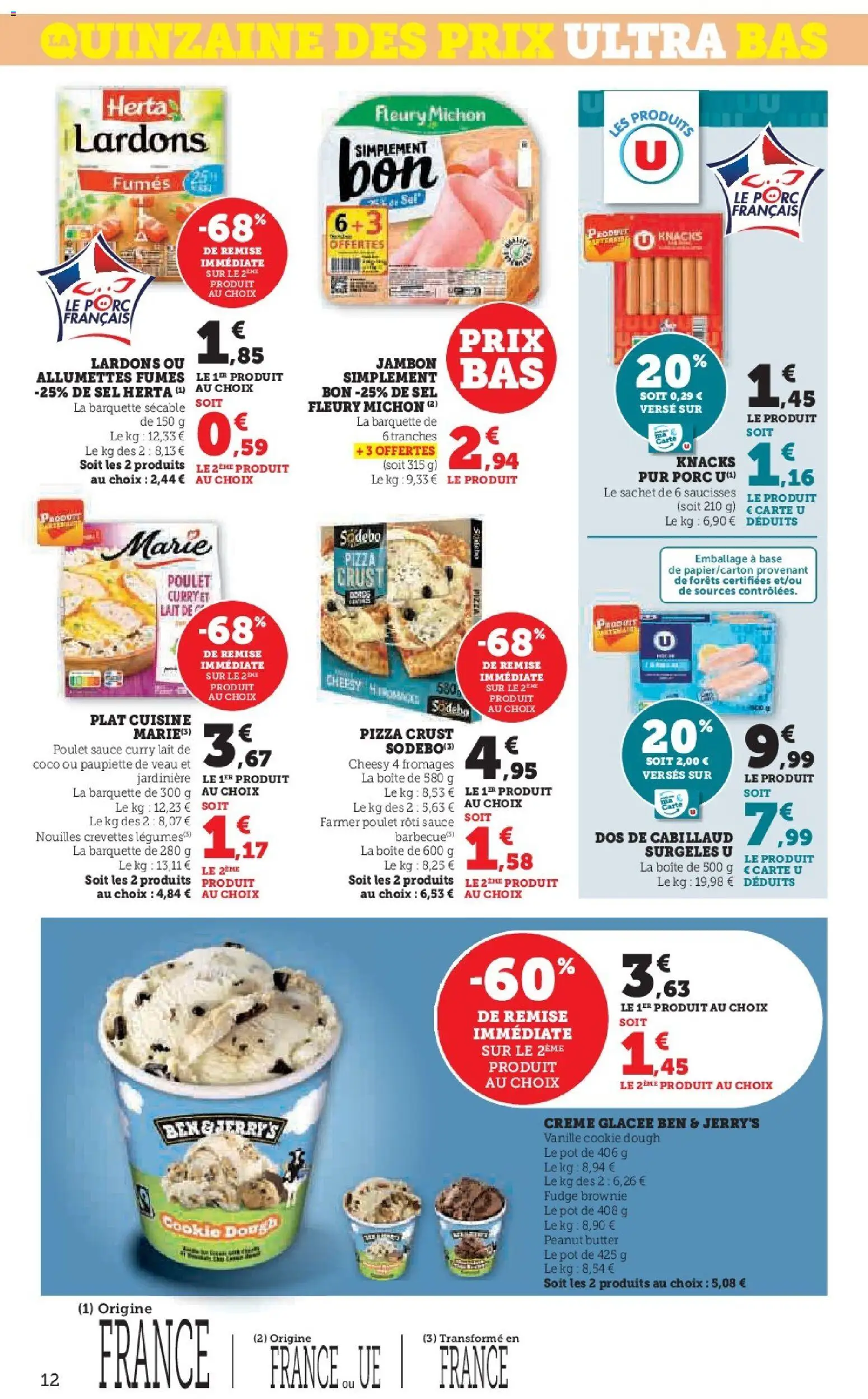 {H1} | Page: 12 | Produits: Base, Crevettes, Dos de cabillaud, Nouilles