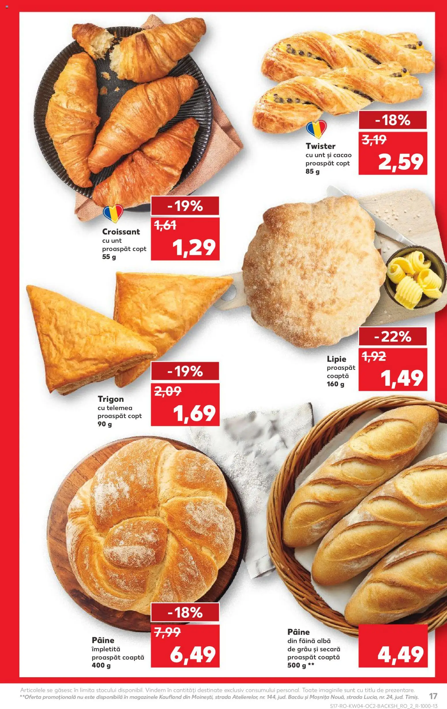 Noul catalog Kaufland – valabil de la 21.01.2026 | Pagină: 17 | Produse: Unt, Pâine, Făină, Cacao