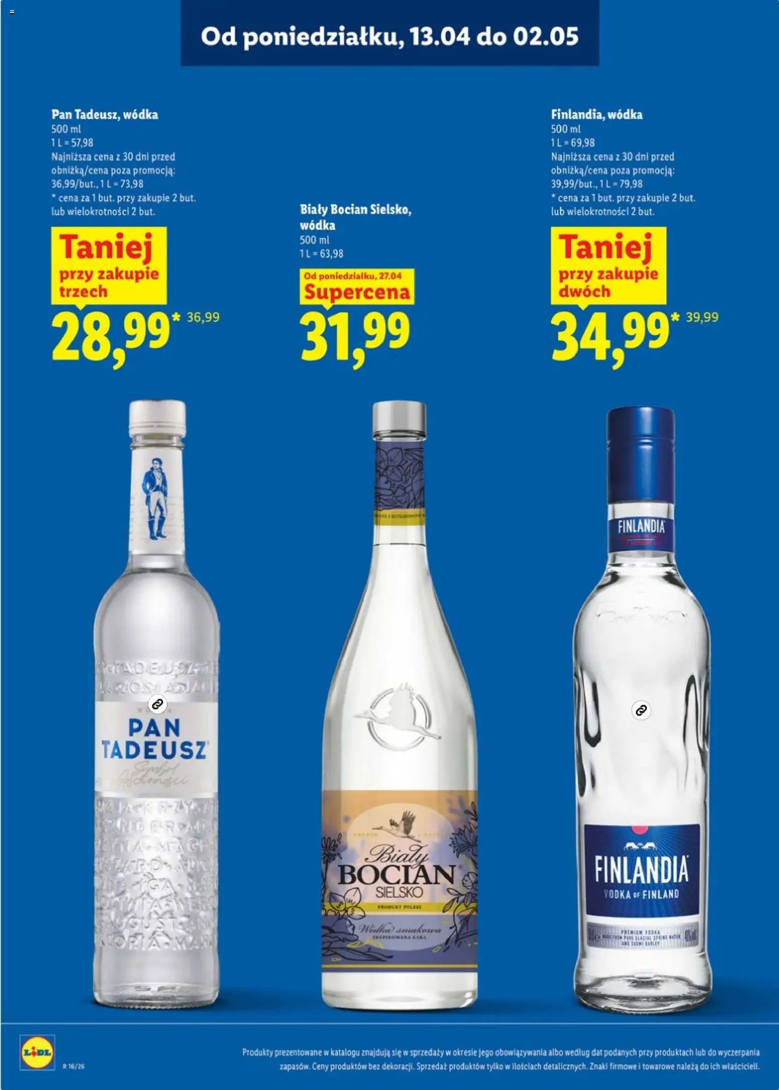 Lidl Katalog alkoholi mocnych od 13.04.2026 | Strona: 4 | Produkty: Wódka finlandia, Vodka, Wódka