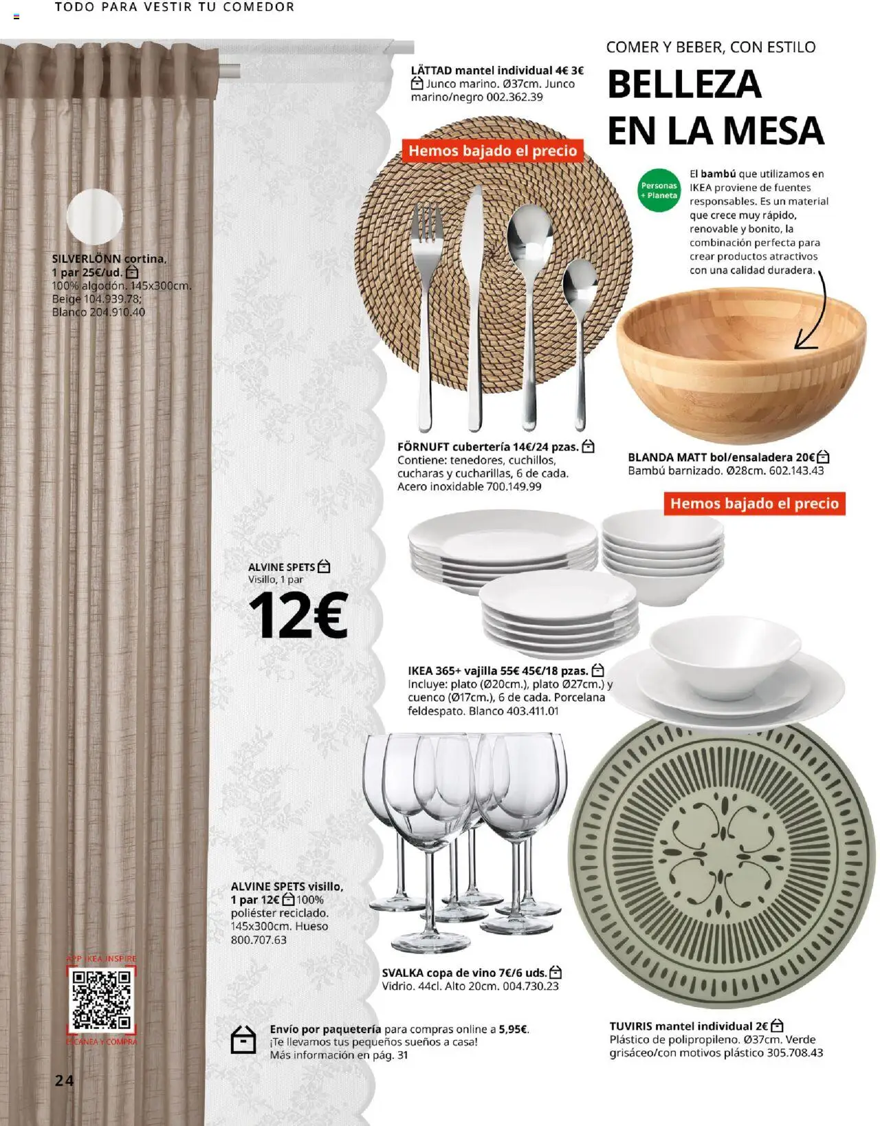 Catálogo IKEA Comedores │ válido desde el 04.02.2025 | Página: 24 | Productos: Mantel, Vino, Mesa, Cubertería