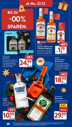 Aldi Süd Prospekt 	 ab 22.12.2025 gültig | Seite: 22 | Produkte: Osborne, Cola, Jägermeister, Gin