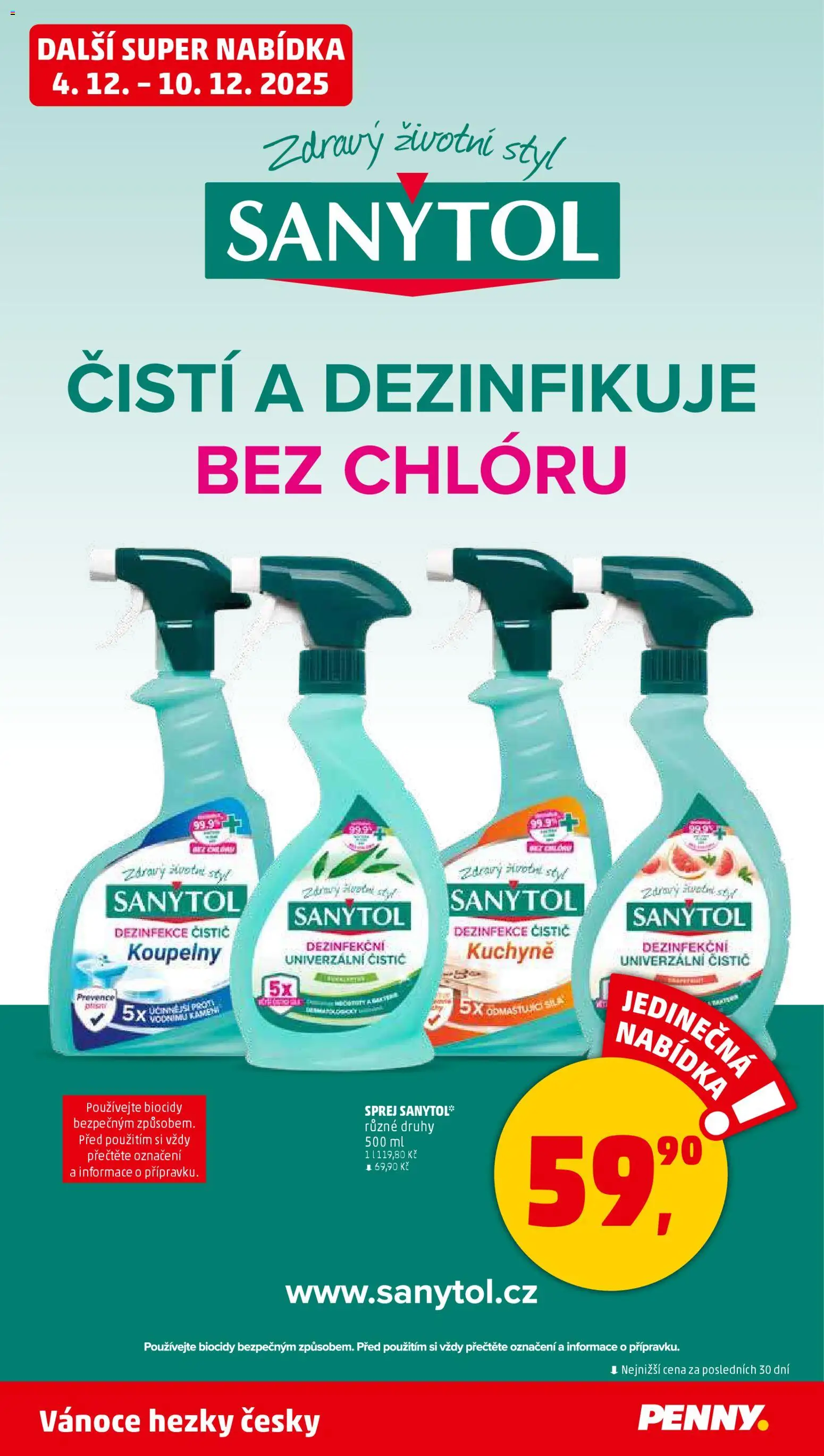Penny Market leták - Čtvrtečník od 04.12.2025 | Strana: 42 | Produkty: Univerzální čistič, Kuchyně, Sanytol