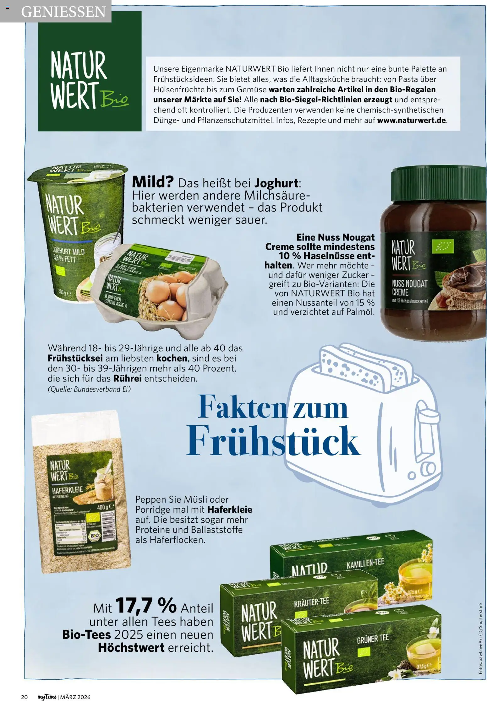 Combi myTime März 2026 – gültig ab 01.03.2026 | Seite: 20 | Produkte: Gemüse, Zucker, Pasta, Tee