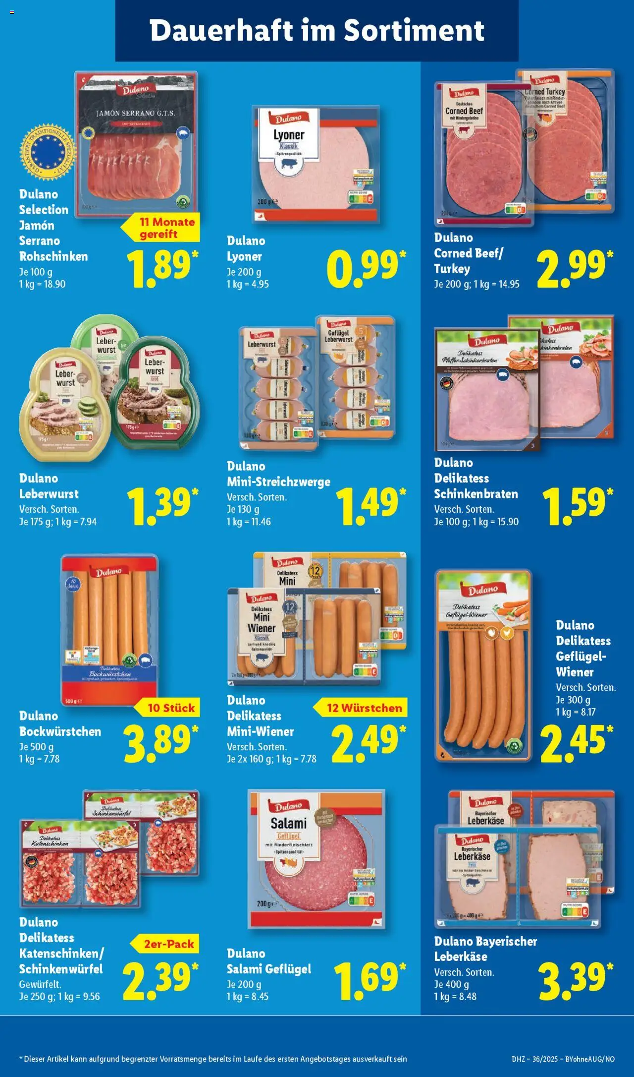 Lidl Prospekt Lüchow	 - gültig ab dem 01.09.2025 | Seite: 23 | Produkte: Wurst, Salami, Schinken, Leberkase