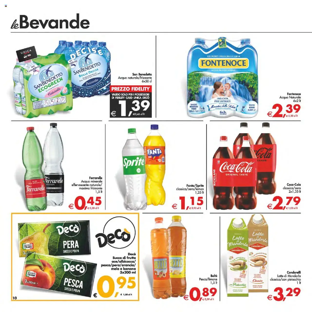 Volantino Decò del 12.08.2025 | Pagina: 10 | Prodotti: Succo, Frutta, Acqua naturale, Ferrarelle