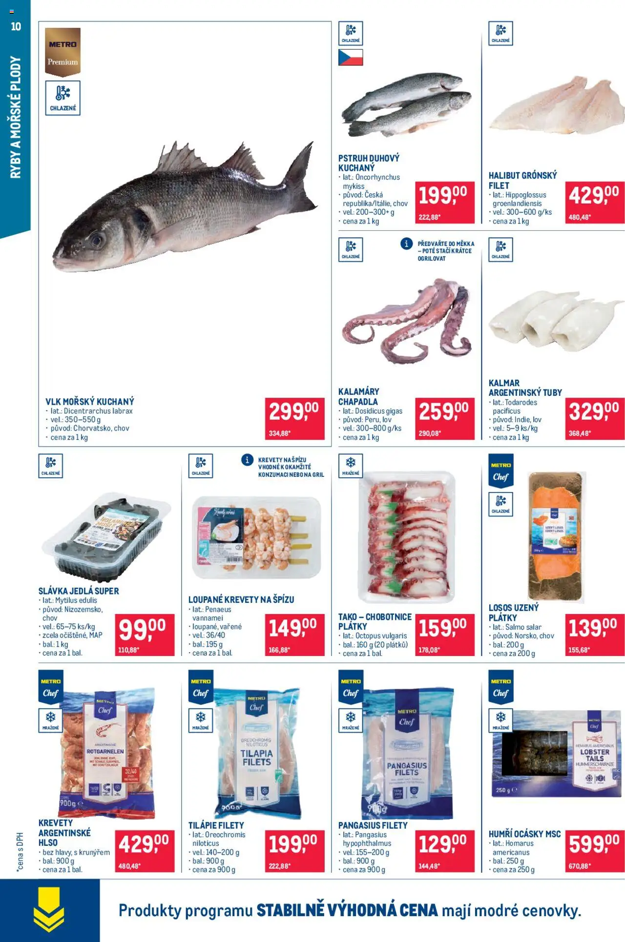 Makro leták - Pro milovníky jídla od 10.09.2025 | Strana: 10 | Produkty: Halibut, Gril, Pstruh, Krevety