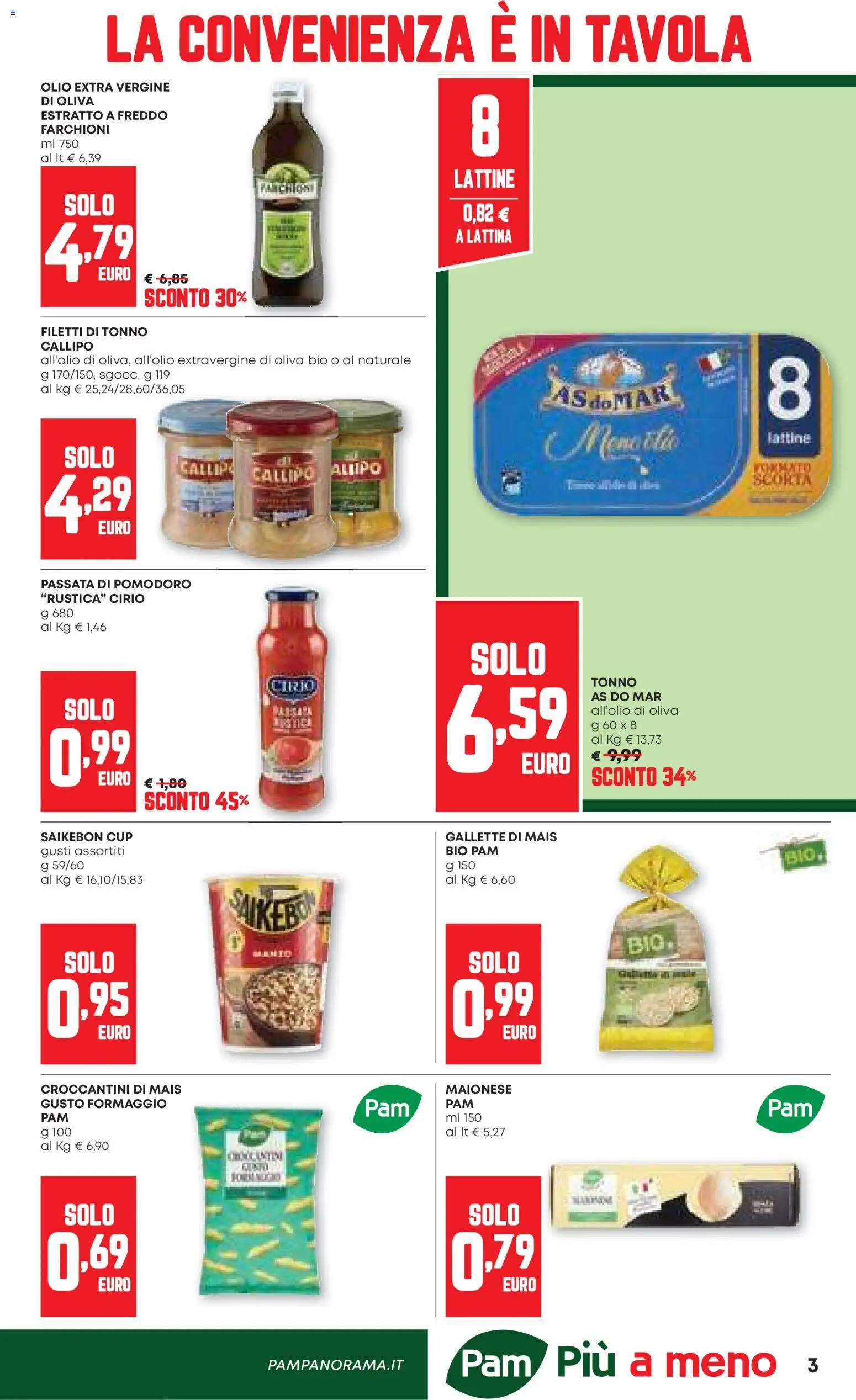 Volantino PAM del 12.02.2026 | Pagina: 3 | Prodotti: Maionese, Formaggio, Passata di pomodoro, Olio extra vergine