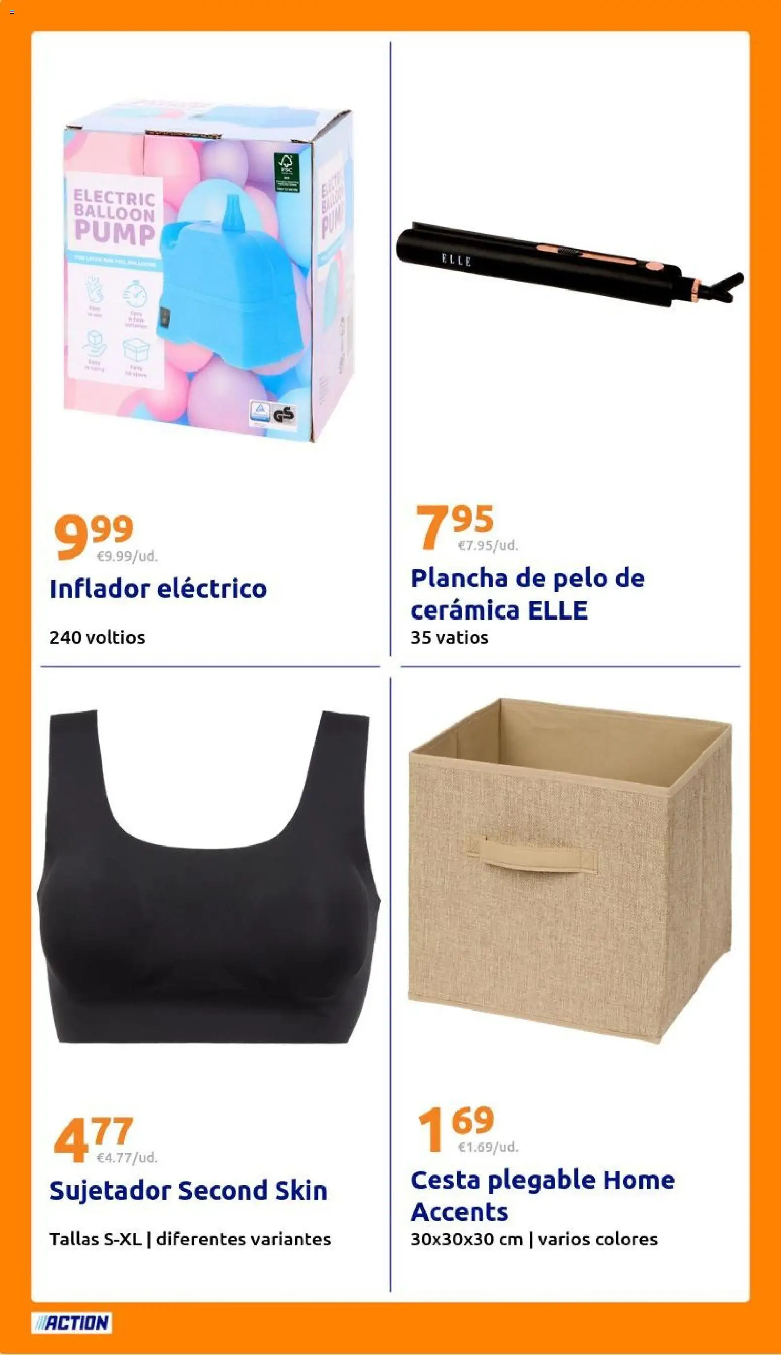 Action folleto │ válido desde el 18.03.2026 | Página: 22 | Productos: Inflador, Plancha, Plancha de pelo, Cesta