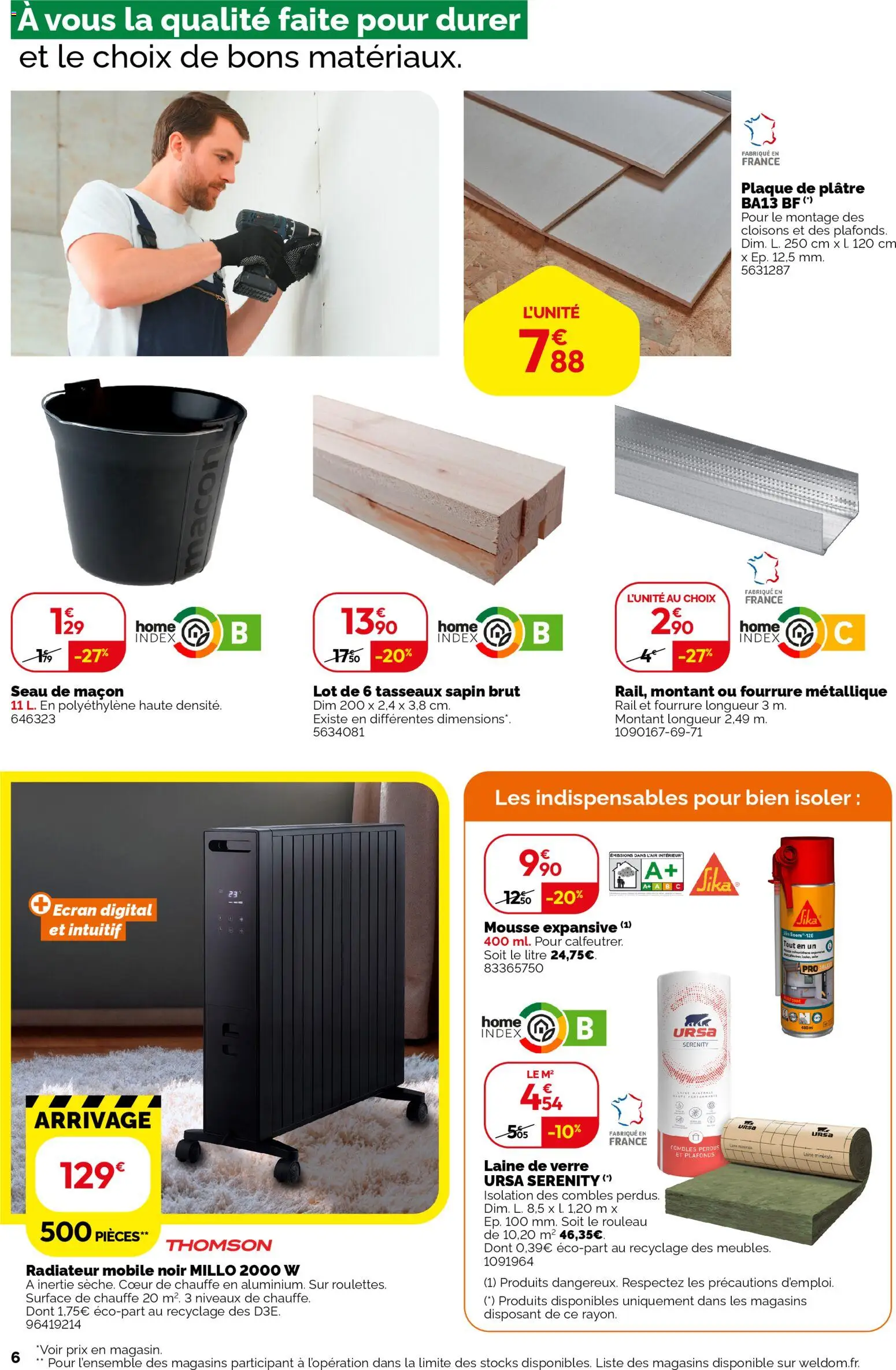 {H1} | Page: 6 | Produits: Mousse, Mousse expansive, Rouleau, Radiateur