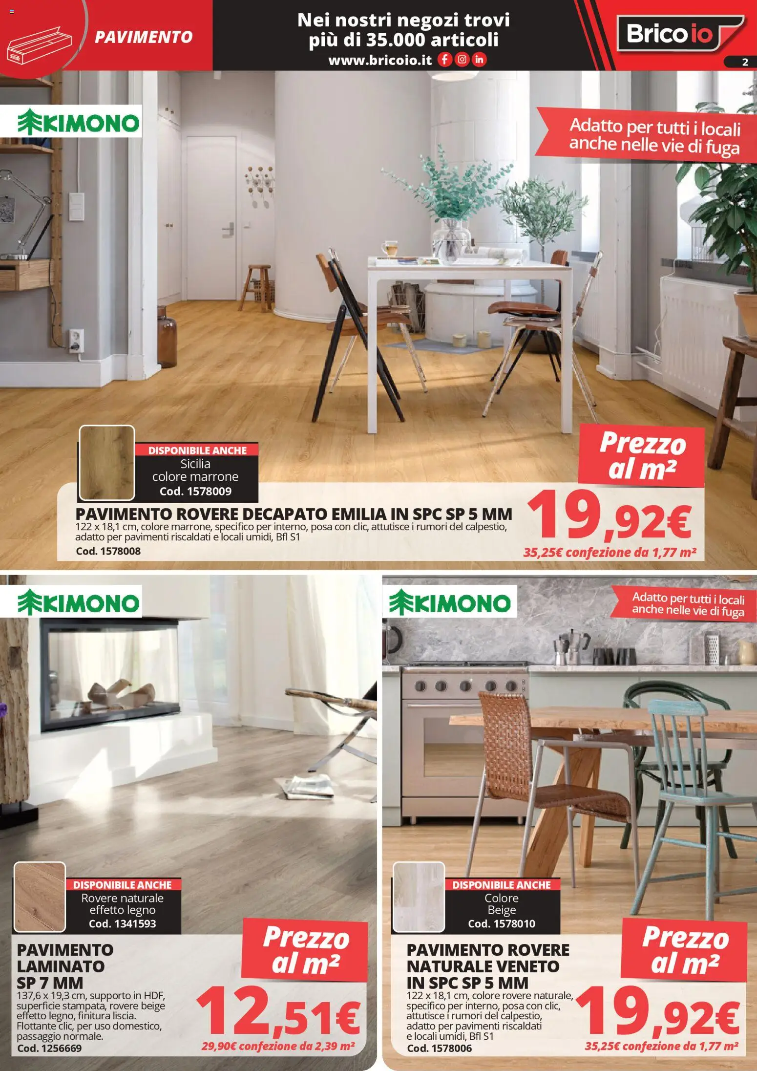 Volantino Brico io del 15.04.2026 | Pagina: 2 | Prodotti: Pavimento