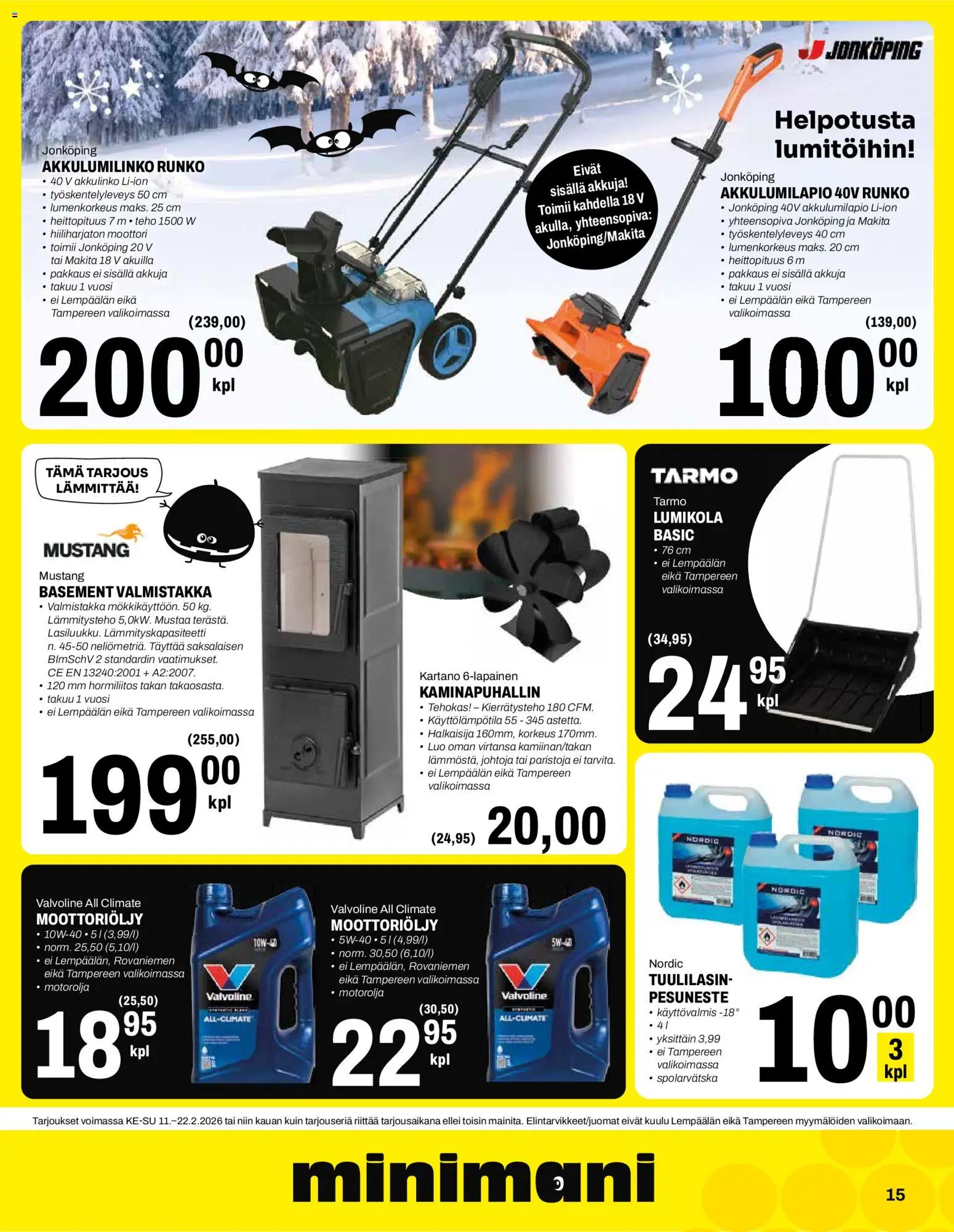 Minimani tarjoukset – voimassa 11.02.2026 alkaen | Sivu: 15 | Tuotteet: Moottoriöljy, Pesuneste