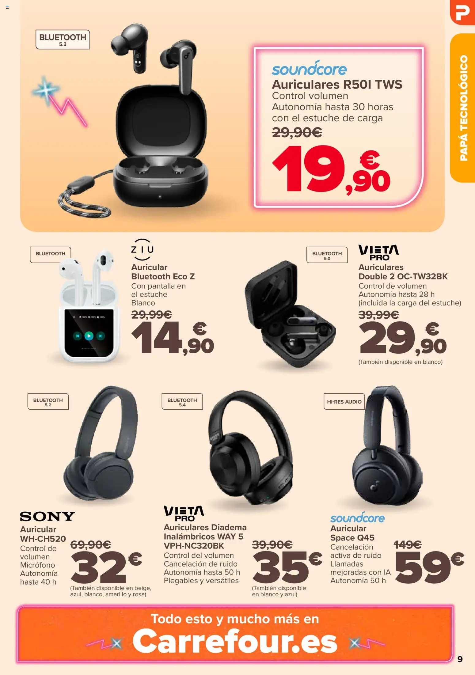 Carrefour folleto Dia del Padre │ válido desde el 04.03.2026 | Página: 9 | Productos: Audio, Auriculares, Micrófono