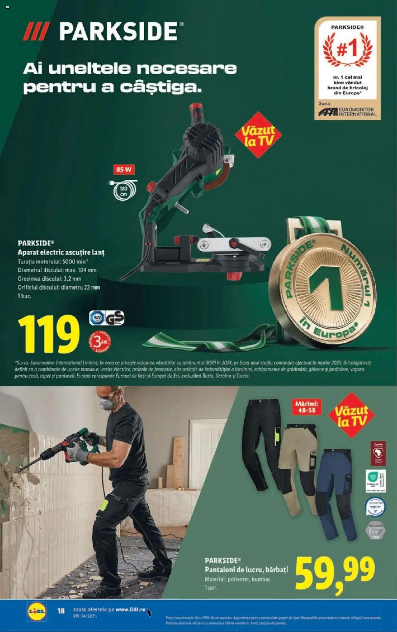 Catalog Lidl – valabil de la 18.08.2025 | Pagină: 18 | Produse: Vopsea, Tapet, Pantaloni