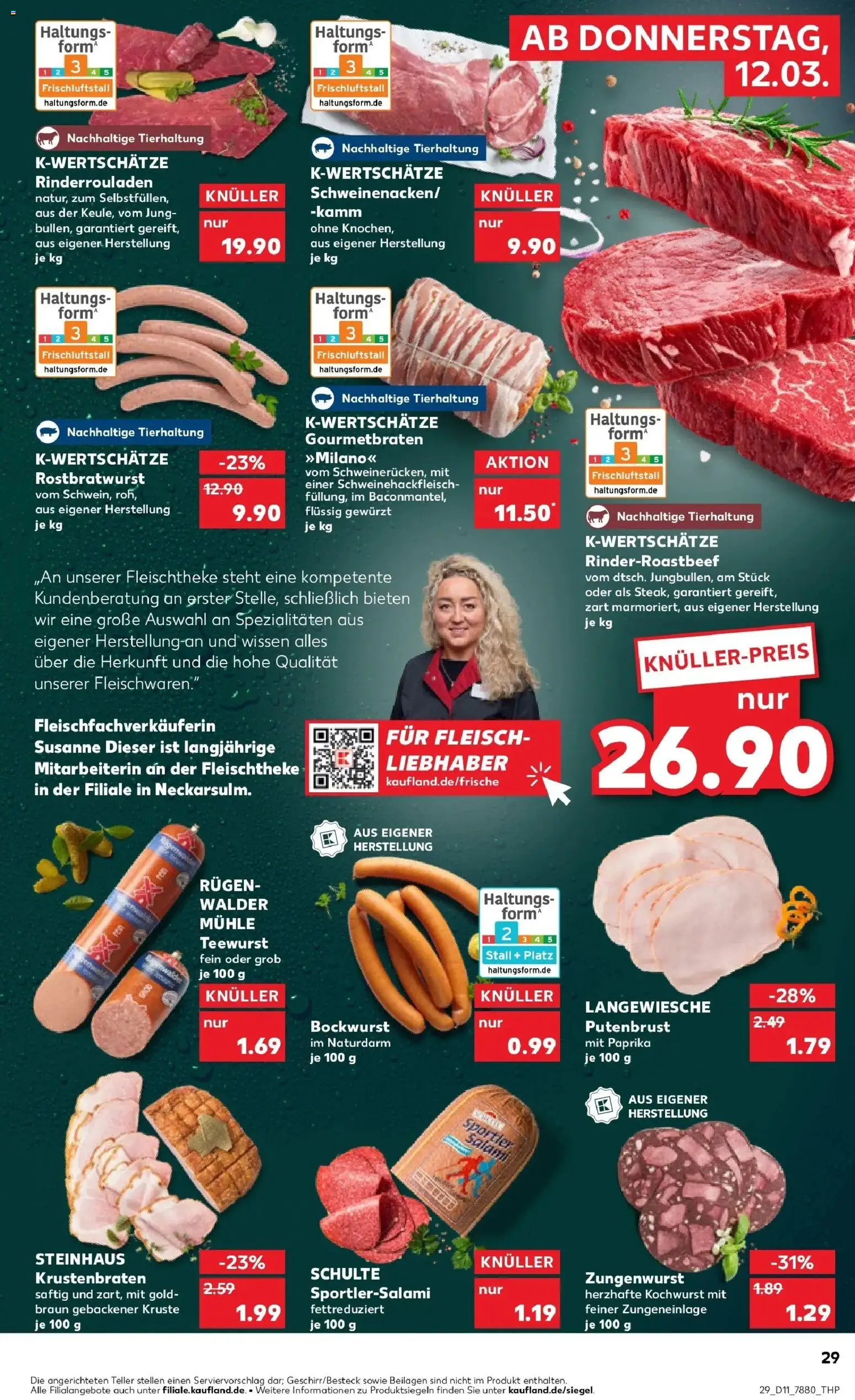 Kaufland Prospekt Schwentinental	 – gültig ab 09.03.2026 | Seite: 41 | Produkte: Bockwurst, Krustenbraten, Paprika, Salami