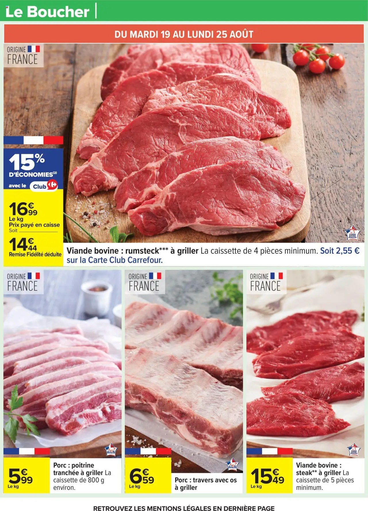  | Page: 19 | Produits: Viande, Porc, Rumsteck, Viande bovine