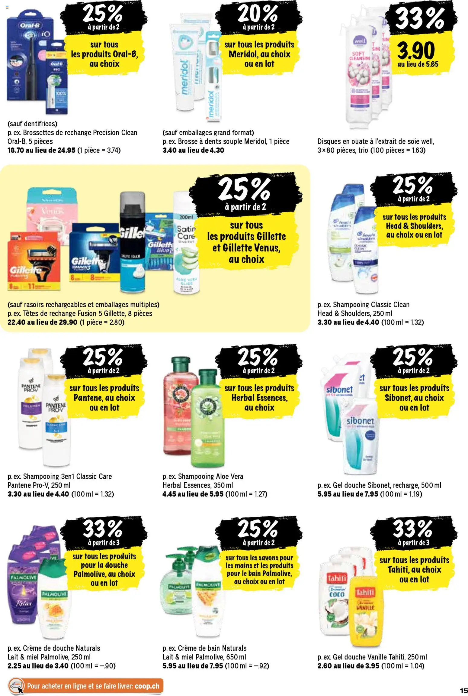 Coop aktionen FR – gültig ab 26.03.2026 | Seite: 15 | Produkte: Shampoo, Shower Gel, Creme