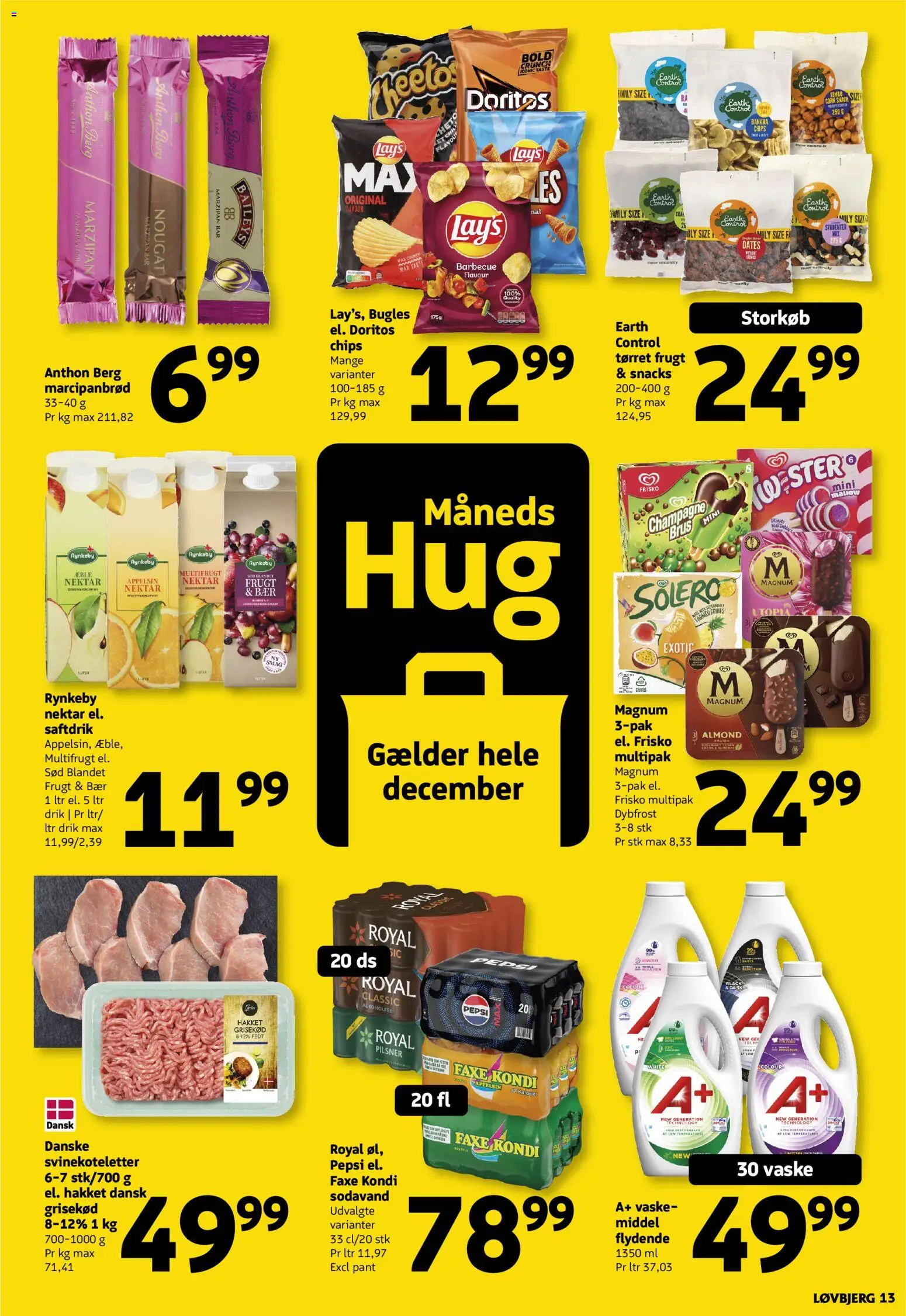 Løvbjerg tilbudsavis – gyldig fra 12.12.2025 | Side: 15 | Produkter: Chips, Marcipanbrød, Tørret frugt, Pepsi