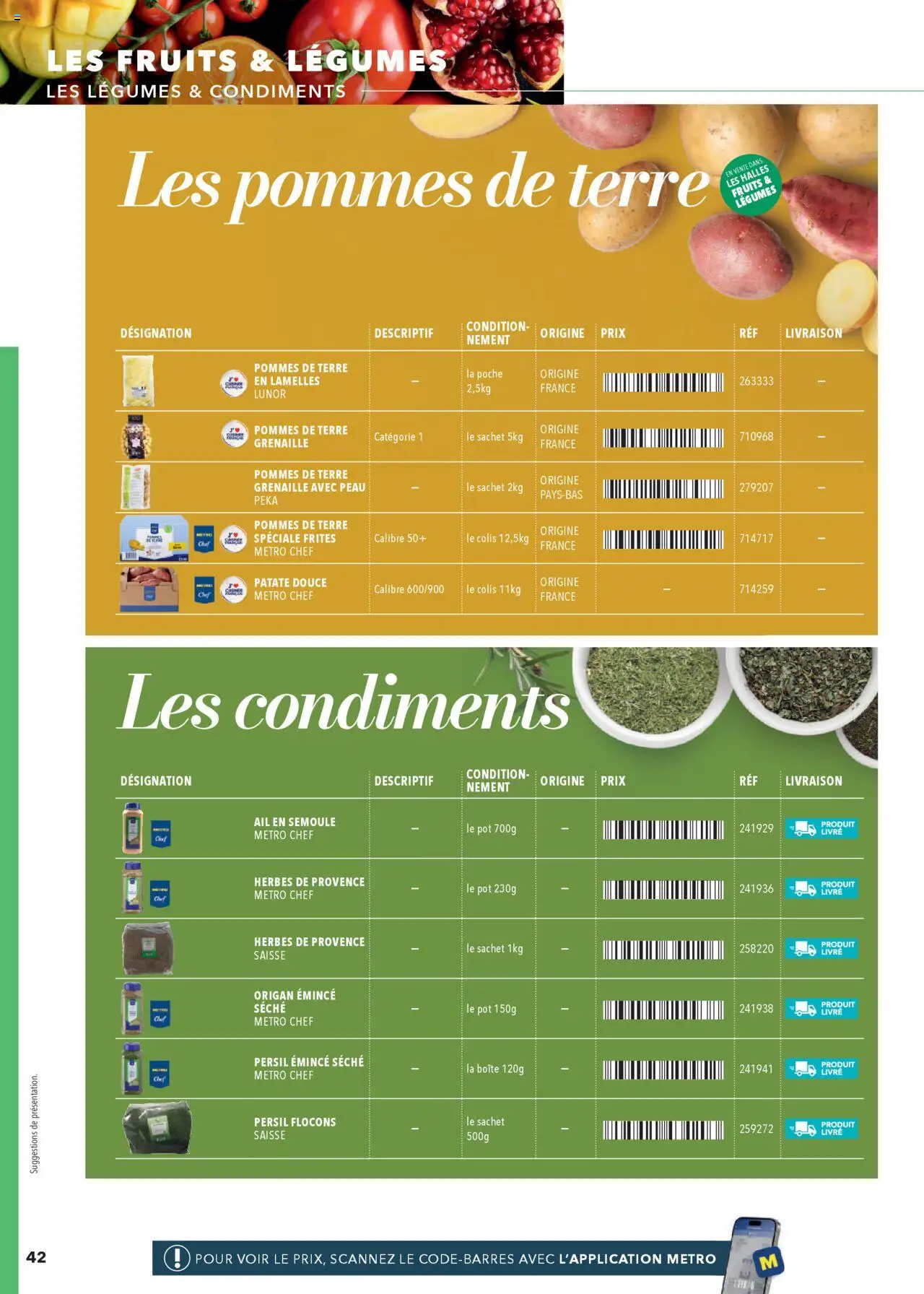  | Page: 42 | Produits: Origan, Frites, Herbes de provence, Pommes