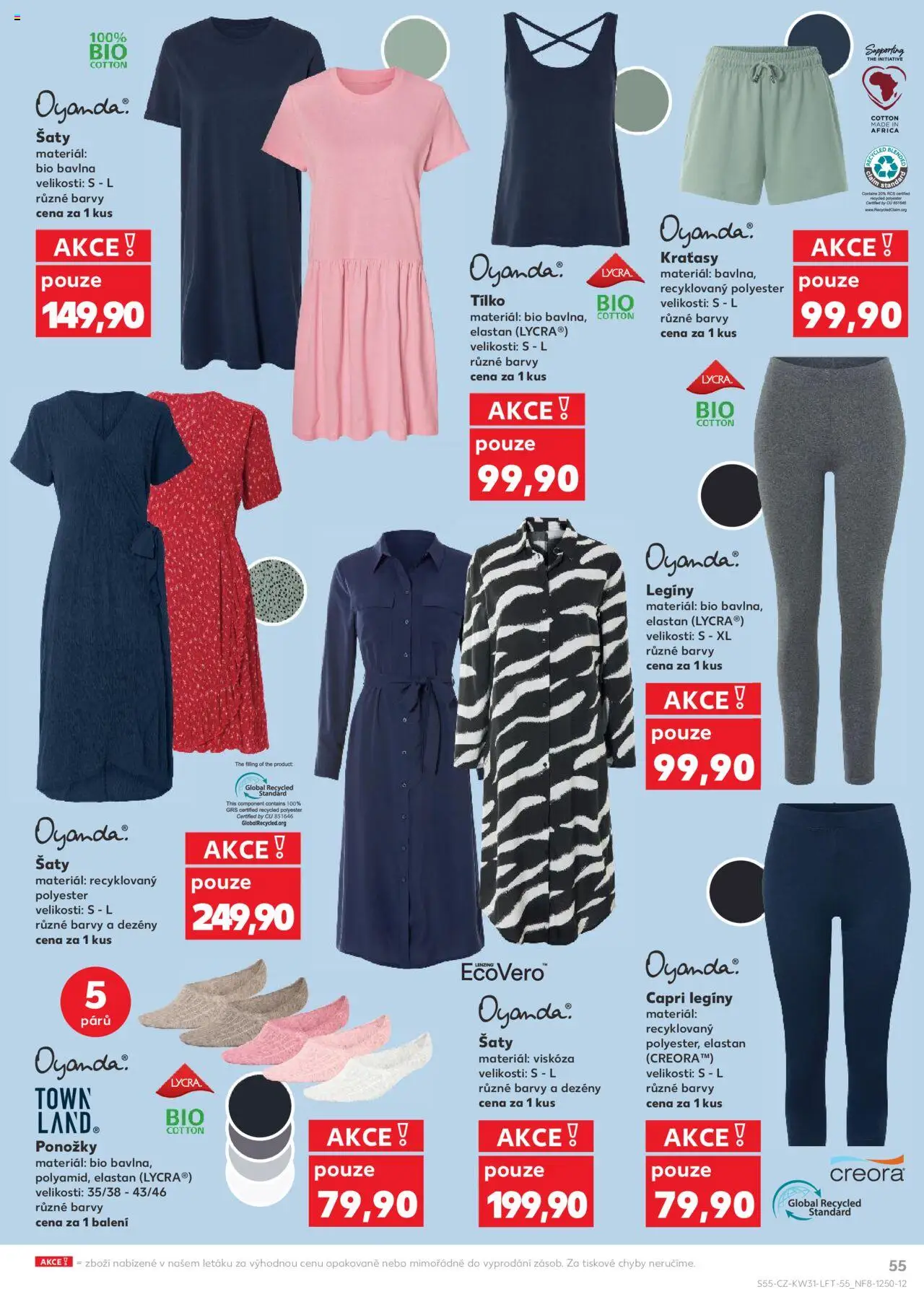 Kaufland leták - Plzeň Bory od 30.07.2025 | Strana: 55 | Produkty: Šaty, Tílko, Kraťasy, Legíny