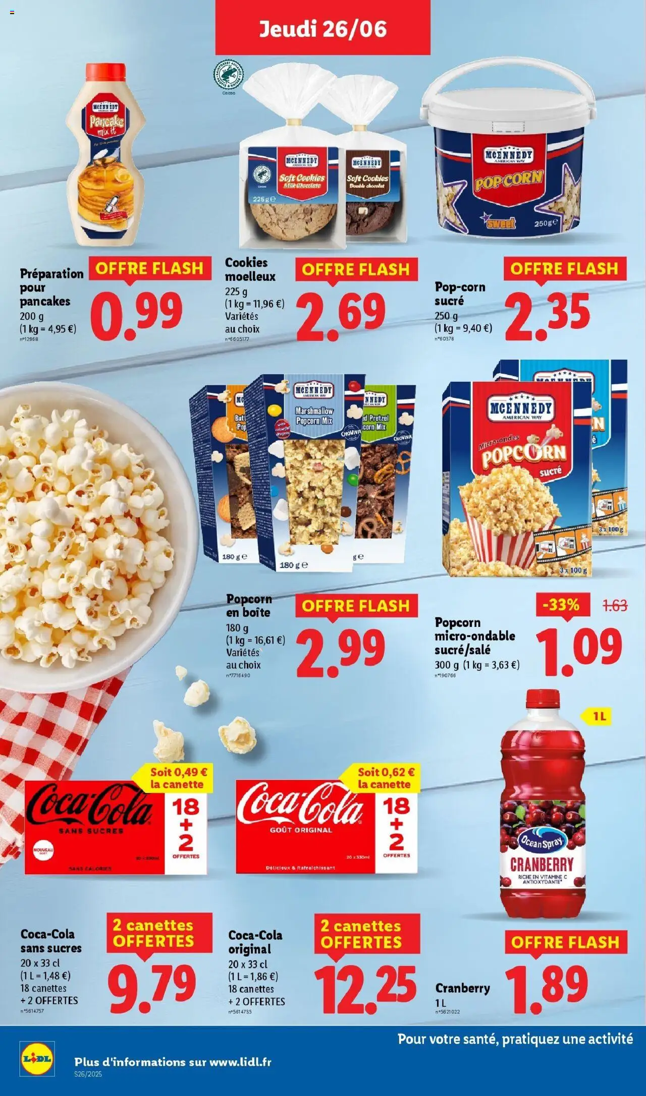  | Page: 26 | Produits: Sucre, Popcorn, Cookies, Coca cola