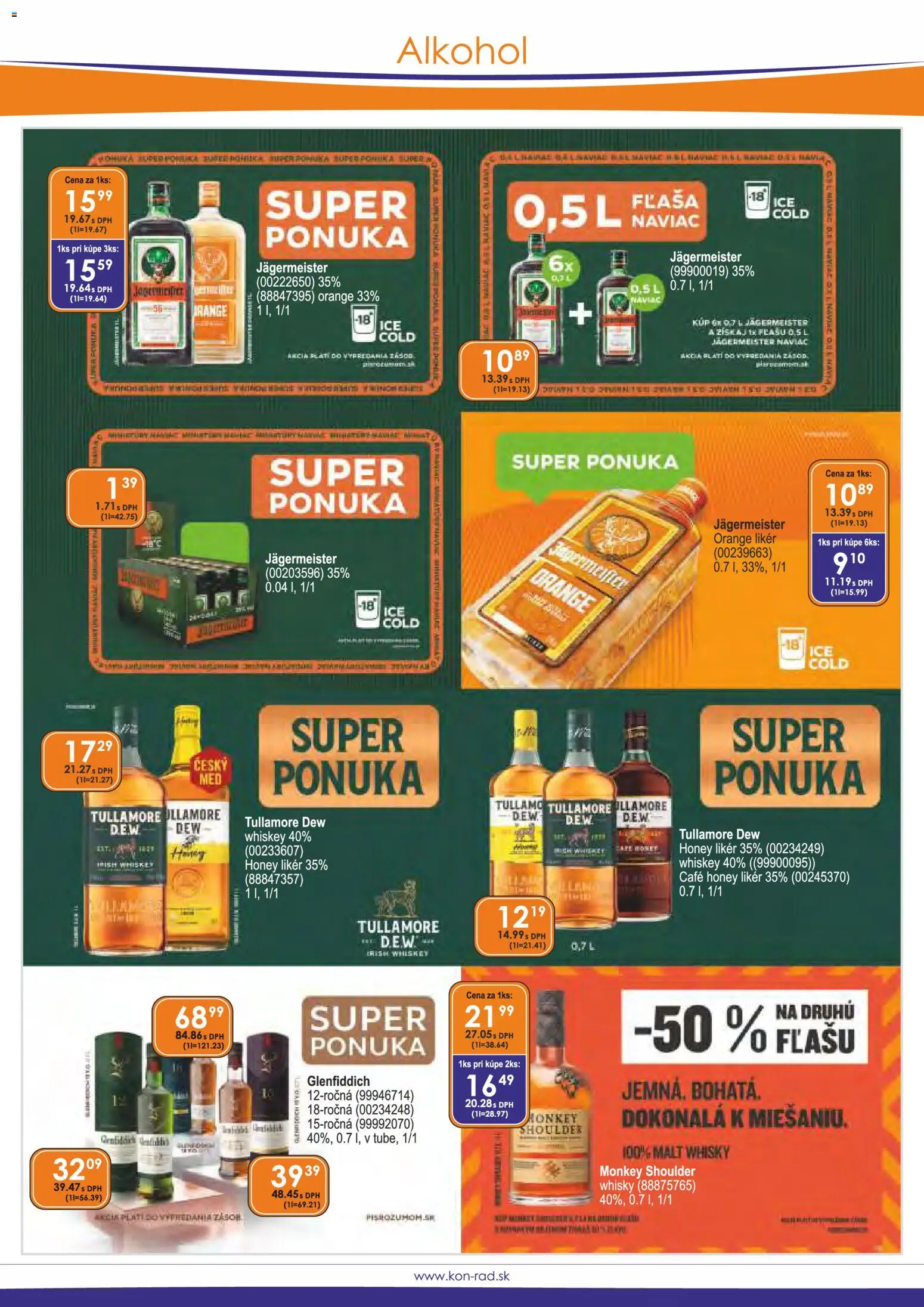Nové KON - RAD akcie – leták je platný od 01.03.2026 | Strana: 3 | Produkty: Jägermeister, Whisky, Alkohol, Tullamore Dew