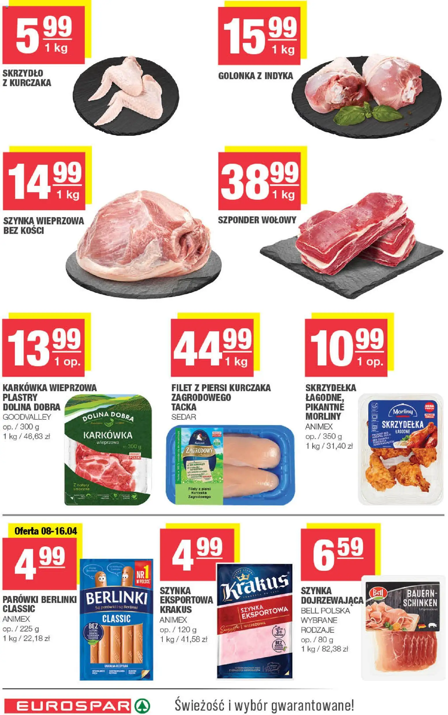 Spar gazetka - Eurospar od 08.04.2026 | Strona: 6 | Produkty: Karkówka, Karkówka wieprzowa, Szynka wieprzowa, Szynka