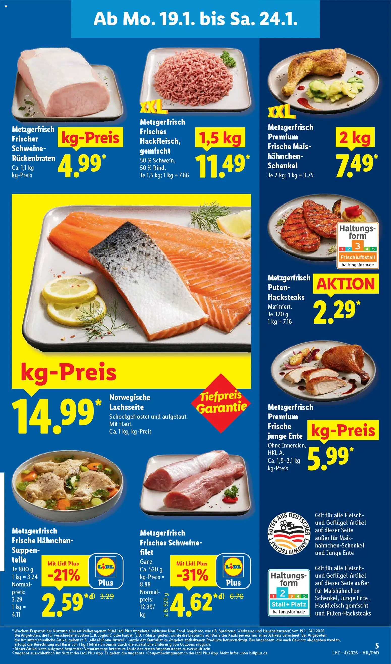 Lidl Prospekt Holzminden – gültig ab 19.01.2026 | Seite: 11 | Produkte: Gewicht, Hahnchenschenkel, Fleisch, Ente