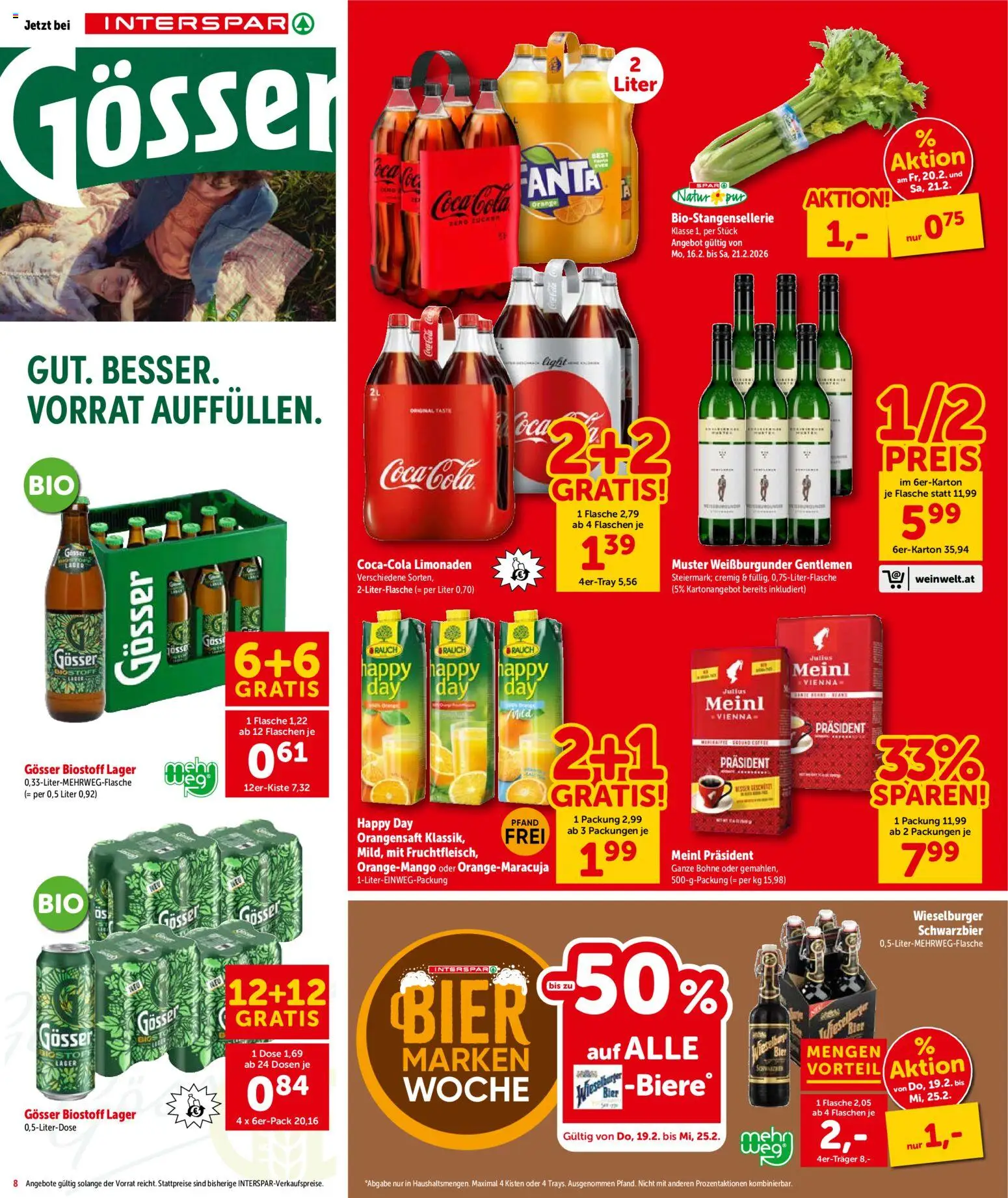 Interspar Flugblatt - Vorarlberg gültig ab 19.02.2026 | Seite: 8 | Produkte: Bier
