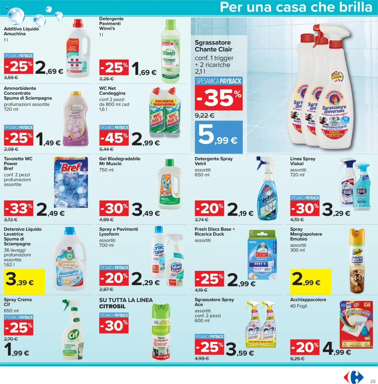 Volantino Carrefour del 23.10.2025 | Pagina: 25 | Prodotti: Crema, Ammorbidente, Sgrassatore, Profumo