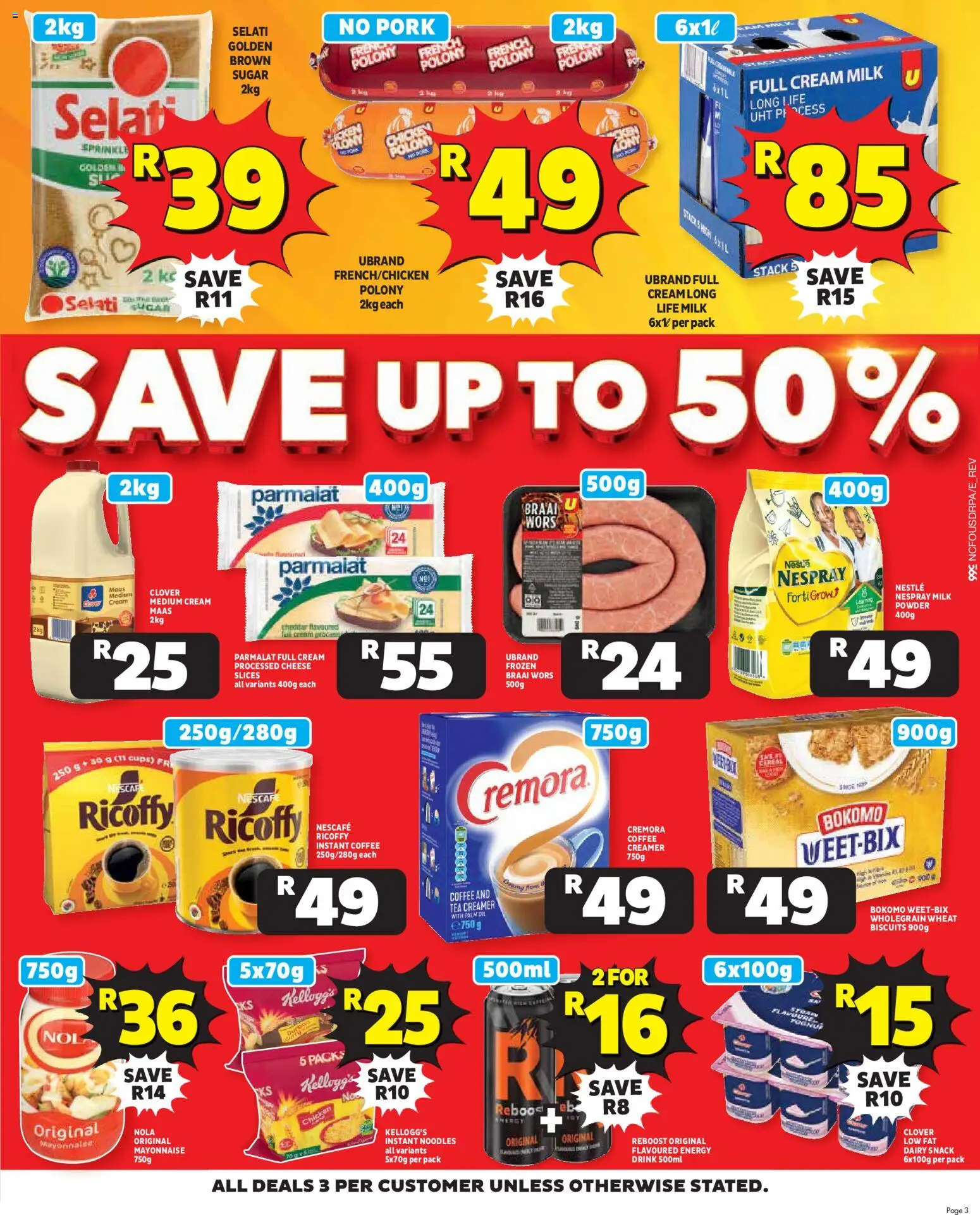 New Usave catalogue – valid from 19.03.2026 | Page: 3 | Products: Milk, Tea, Cream, Mayonnaise
