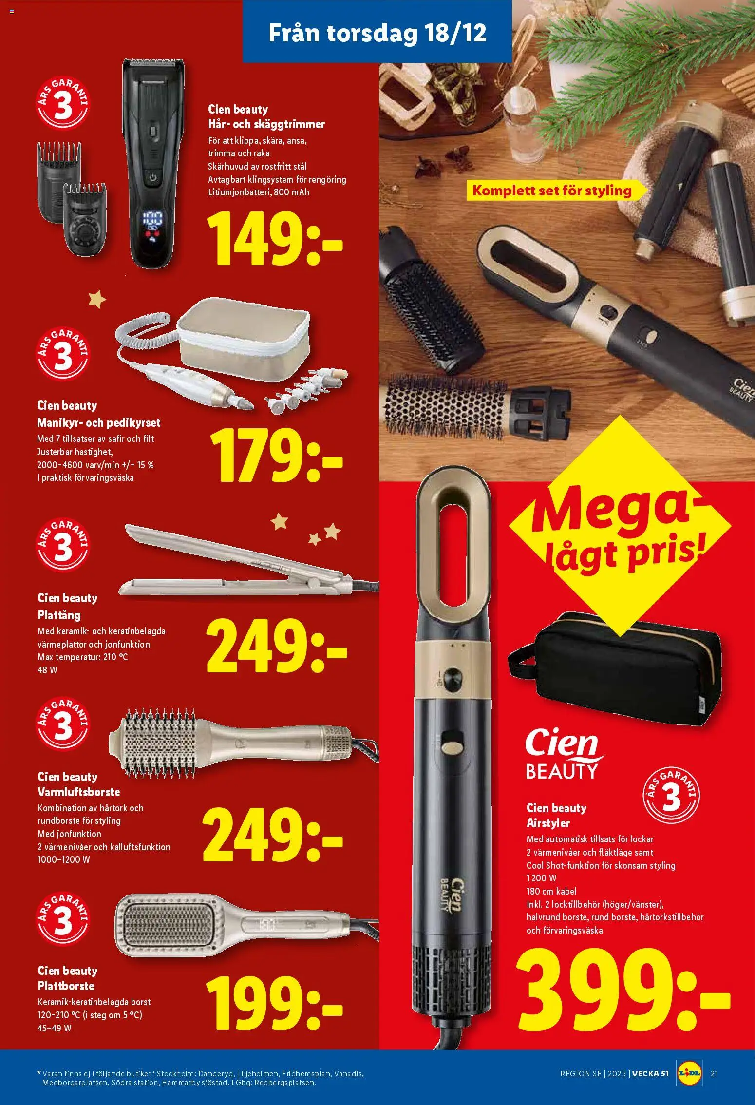 Lidl reklamblad aktuell från 15.12.2025 | Sida: 22 | Produkter: Hårtork, Plattång, Set, Skäggtrimmer