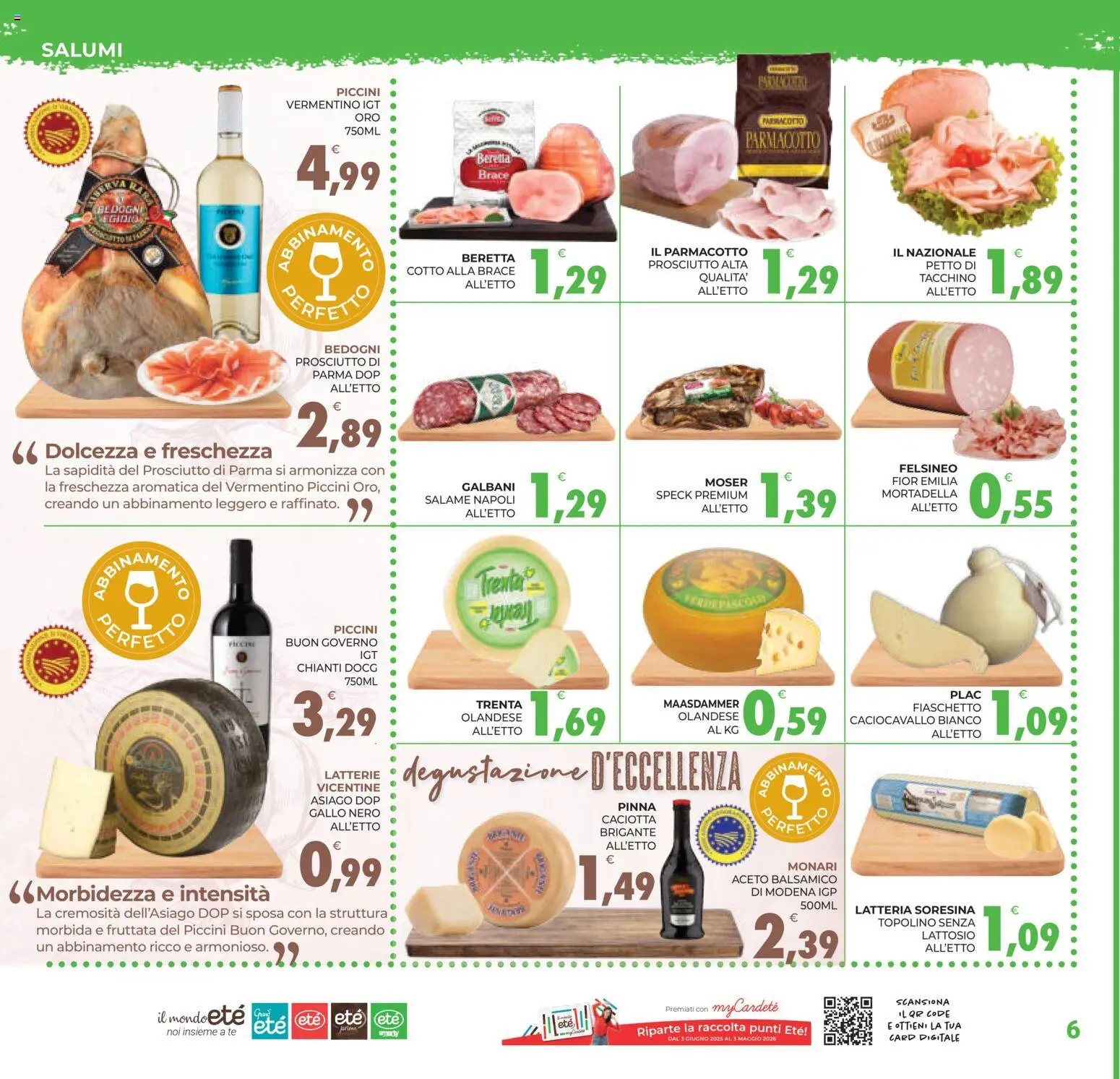 Volantino Eté del 07.04.2026 | Pagina: 6 | Prodotti: Prosciutto di Parma, Tè, Prosciutto, Aceto