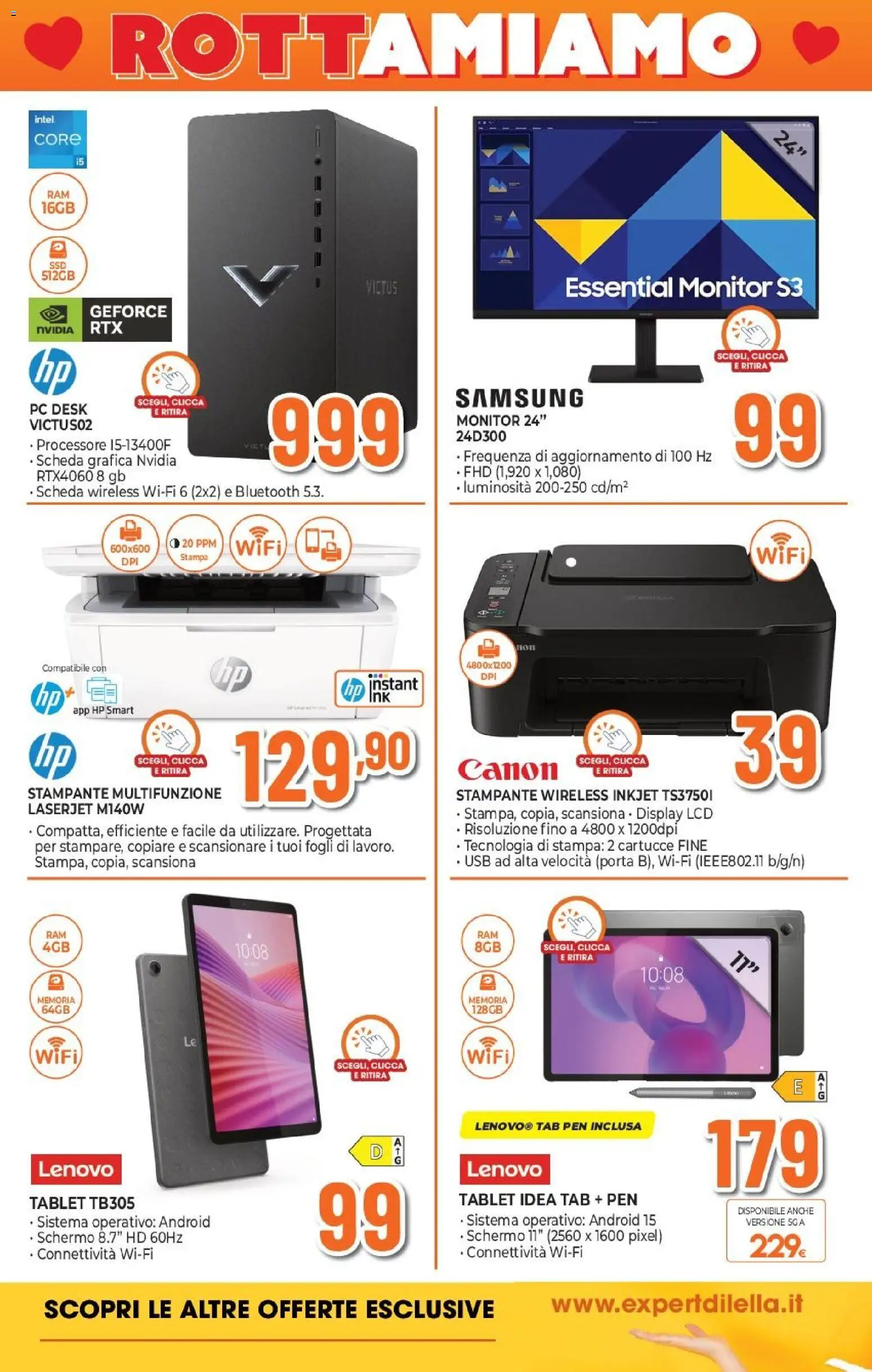 Volantino Expert del 12.02.2026 | Pagina: 3 | Prodotti: Monitor, PC, Stampante, USB