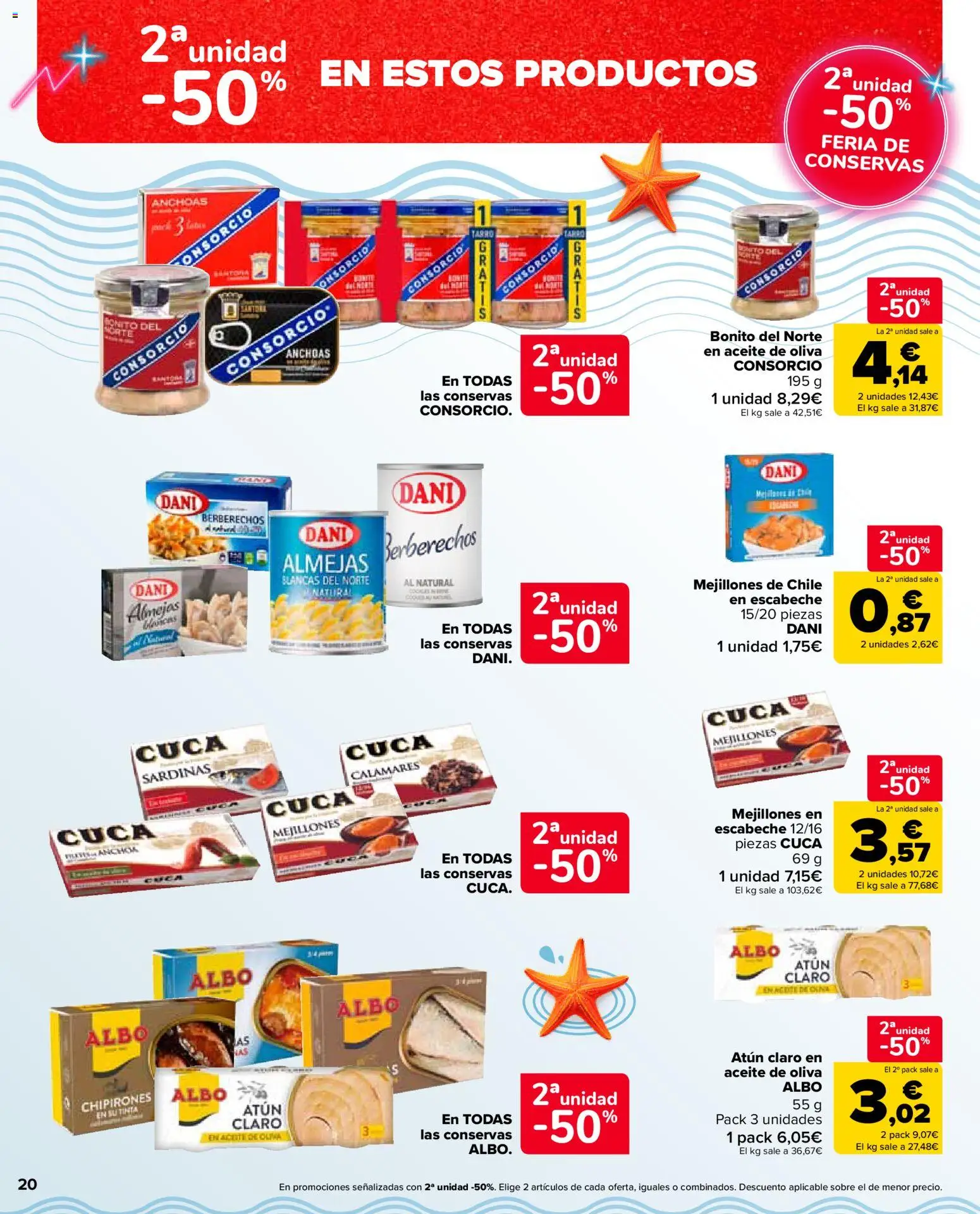 Carrefour Market folleto │ válido desde el 24.03.2026 | Página: 20 | Productos: Calamares, Aceite, Aceite de oliva, Atún claro