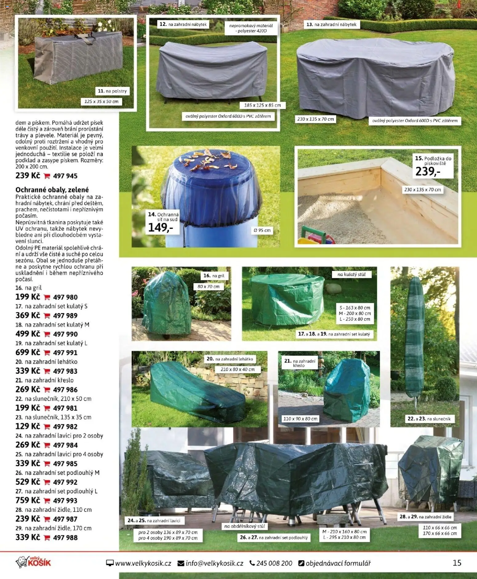 Velký Košík katalog duben 2026 od 01.04.2026 | Strana: 15 | Produkty: Síť, Křeslo, Lehátko, Slunečník