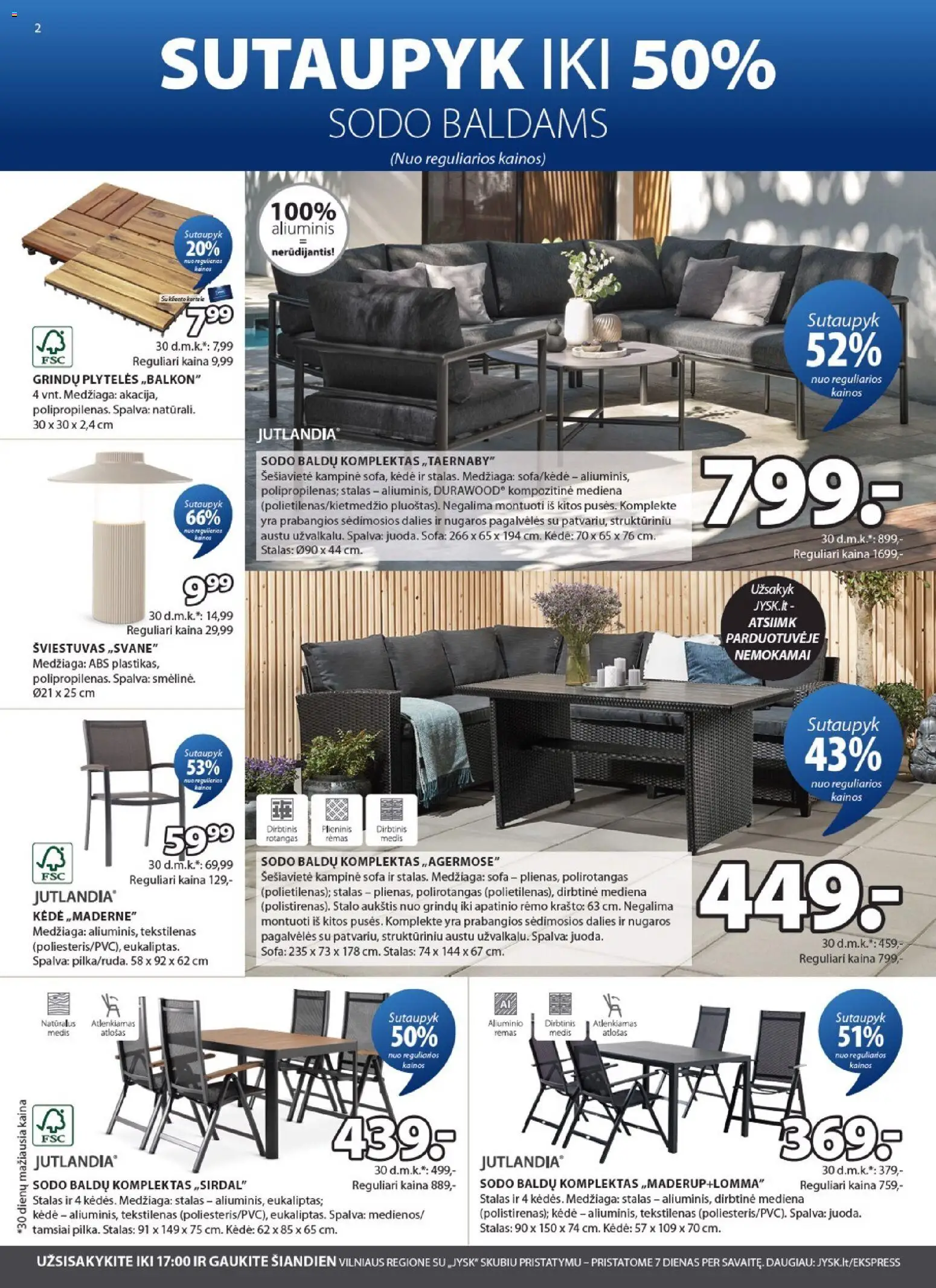 JYSK akcijos nuo 28.04.2026 | Puslapis: 2 | Prekių: Sofa, Stalas, Kėdė