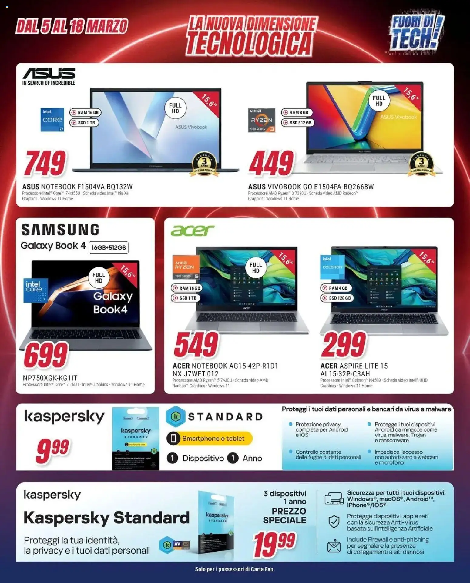 Volantino Trony del 04.03.2026 | Pagina: 27 | Prodotti: Webcam, Notebook, Tablet, Video