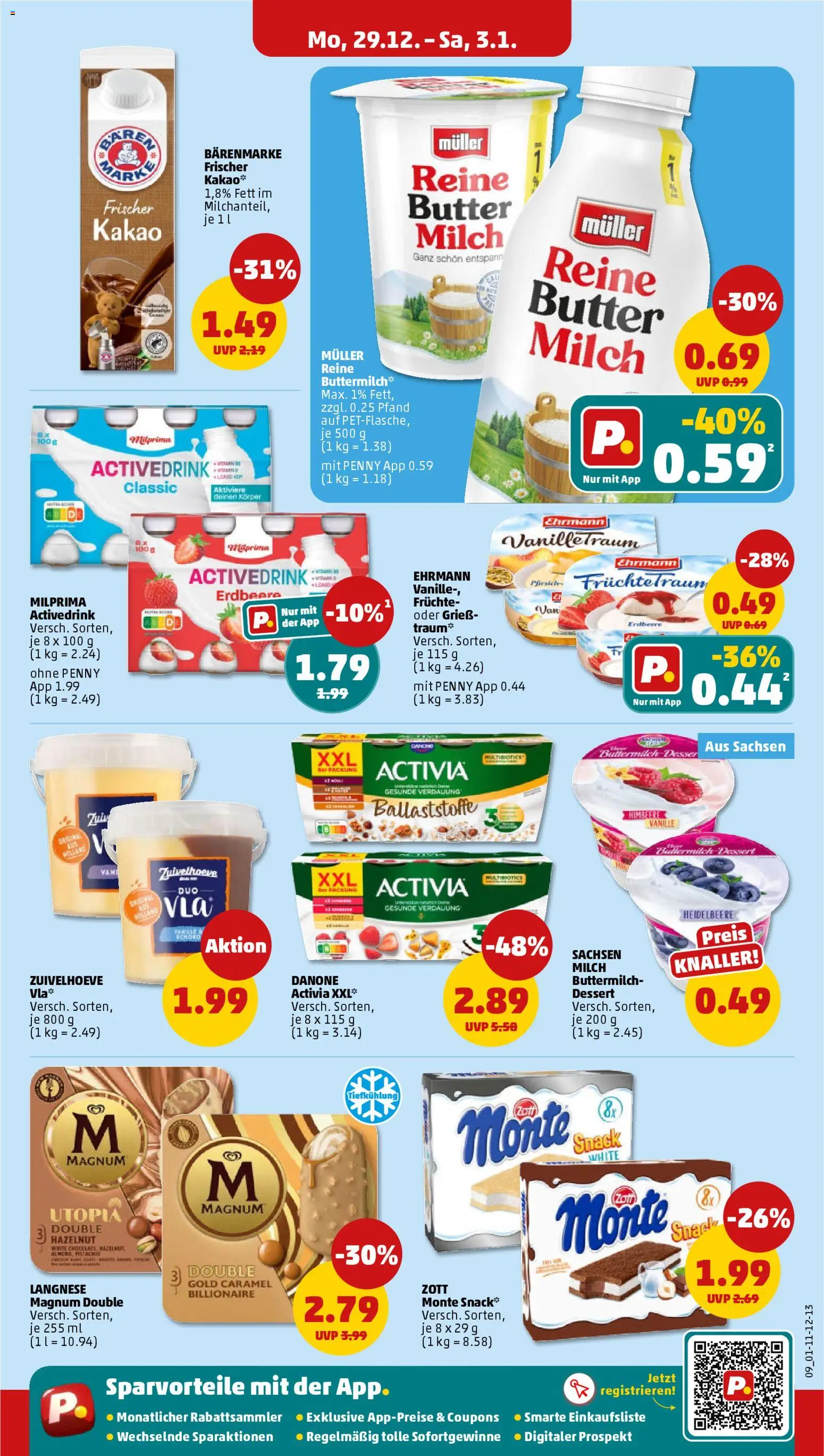 Penny Prospekt 	 – gültig ab 29.12.2025 | Seite: 9 | Produkte: Langnese, Butter, Pfirsich, Himbeere