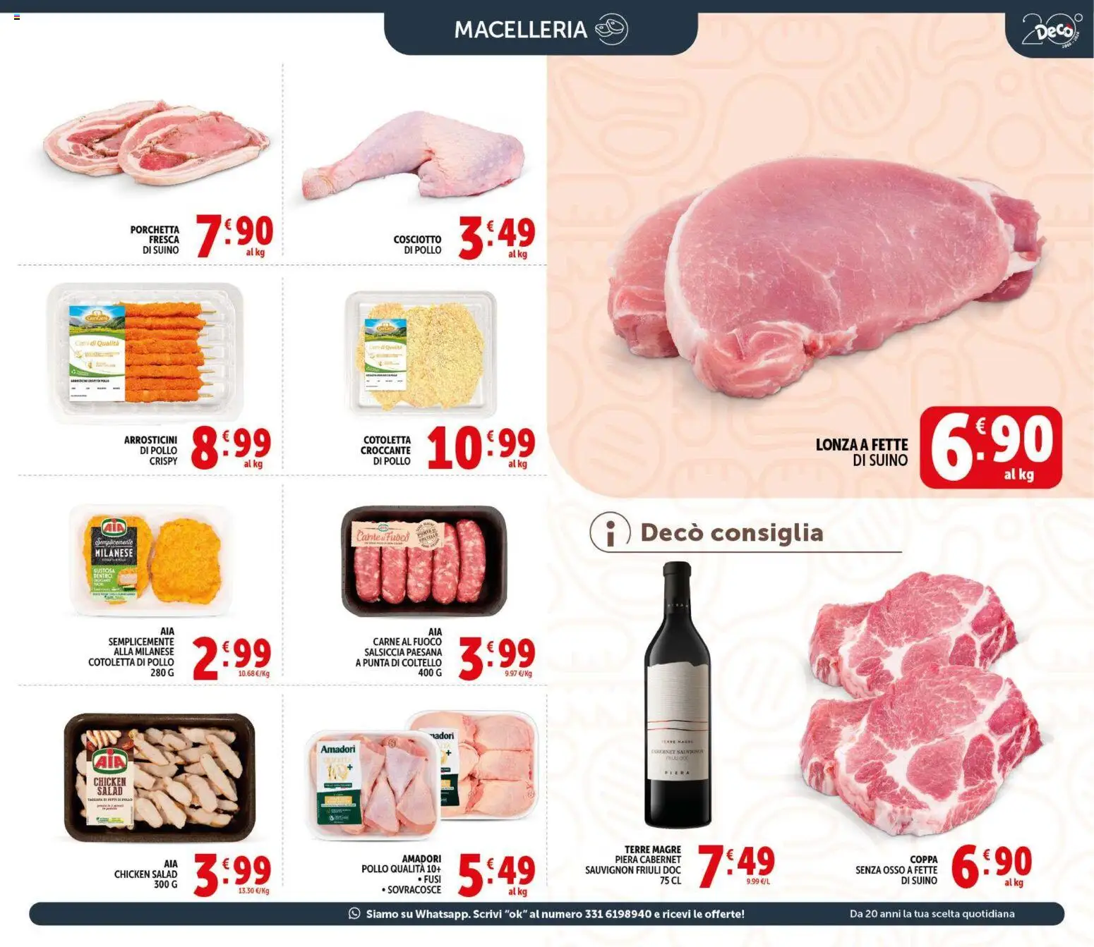 Volantino Decò del 09.04.2026 | Pagina: 7 | Prodotti: Pollo, Suino, Salsiccia, Arrosticini