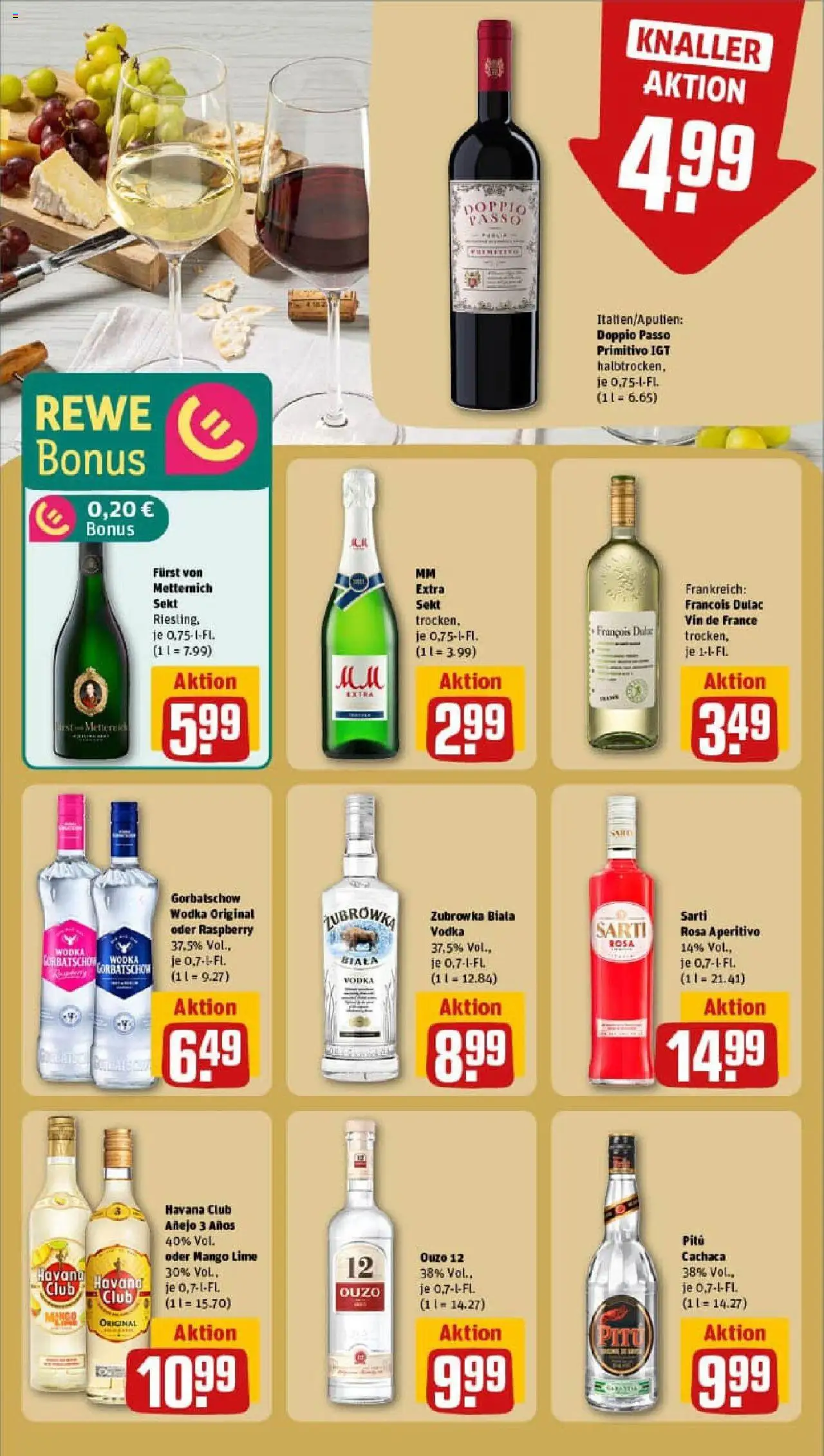 Rewe prospekt Erkrath / Unterfeldhaus	 - gültig ab dem 24.08.2025 | Seite: 19 | Produkte: Doppio passo primitivo, Doppio Passo, Wodka gorbatschow, Vodka