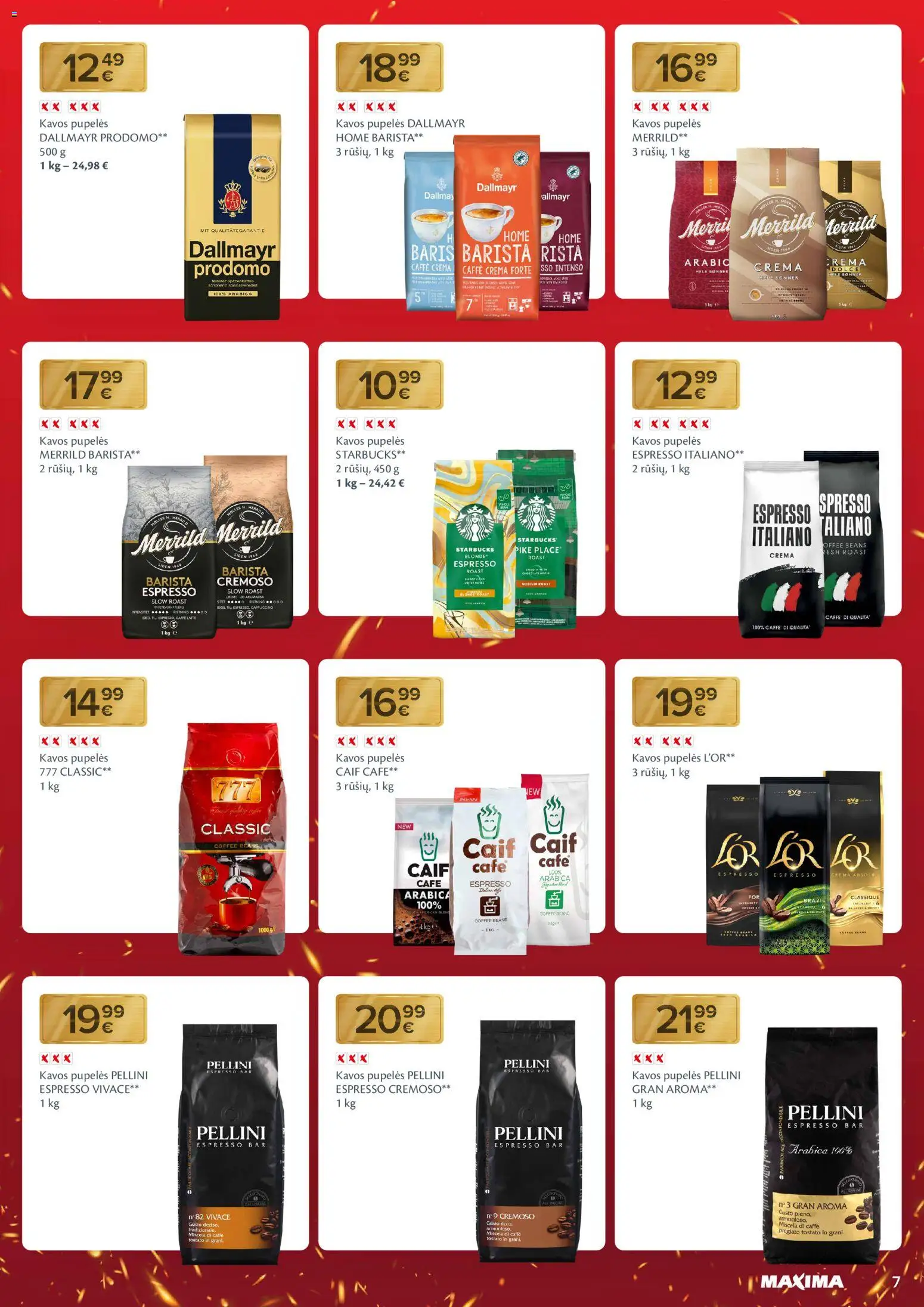 MAXIMA akcijos nuo 16.12.2025 | Puslapis: 7 | Prekių: Pupelės, Kavos pupelės