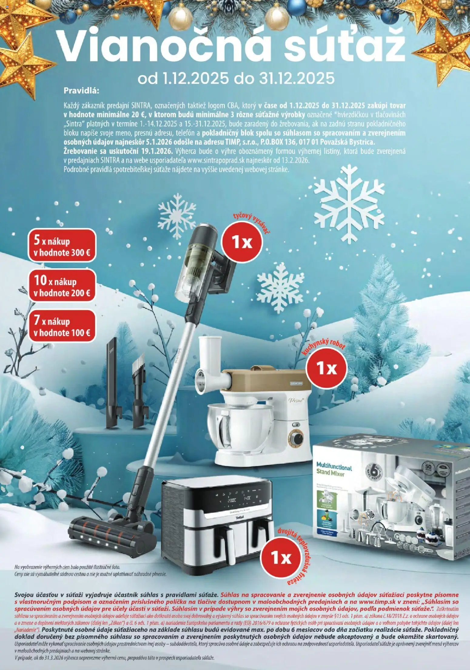 Nové Sintra akcie – leták je platný od 15.12.2025 | Strana: 2 | Produkty: Fritéza, Teplovzdušná frítéza, Kuchynský robot, Telefón