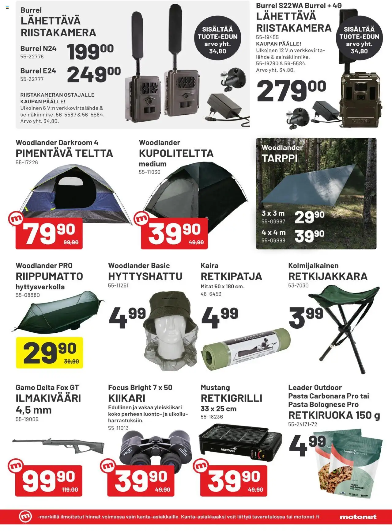  | Sivu: 11 | Tuotteet: Ilmakivääri, Tarppi, Pasta, Teltta