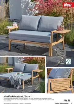 Toom Baumarkt  Gartenmöbel & Solar-Leuchten 2026 ab 01.01.2026 gültig | Seite: 7 | Produkte: Bett, Tisch, Gartenmöbel, Wasser