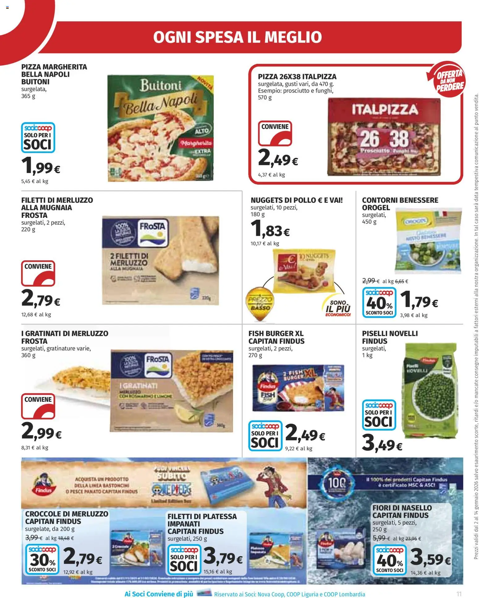 Volantino Ipercoop del 02.01.2026 | Pagina: 11 | Prodotti: Pollo, Nuggets, Funghi, Piselli