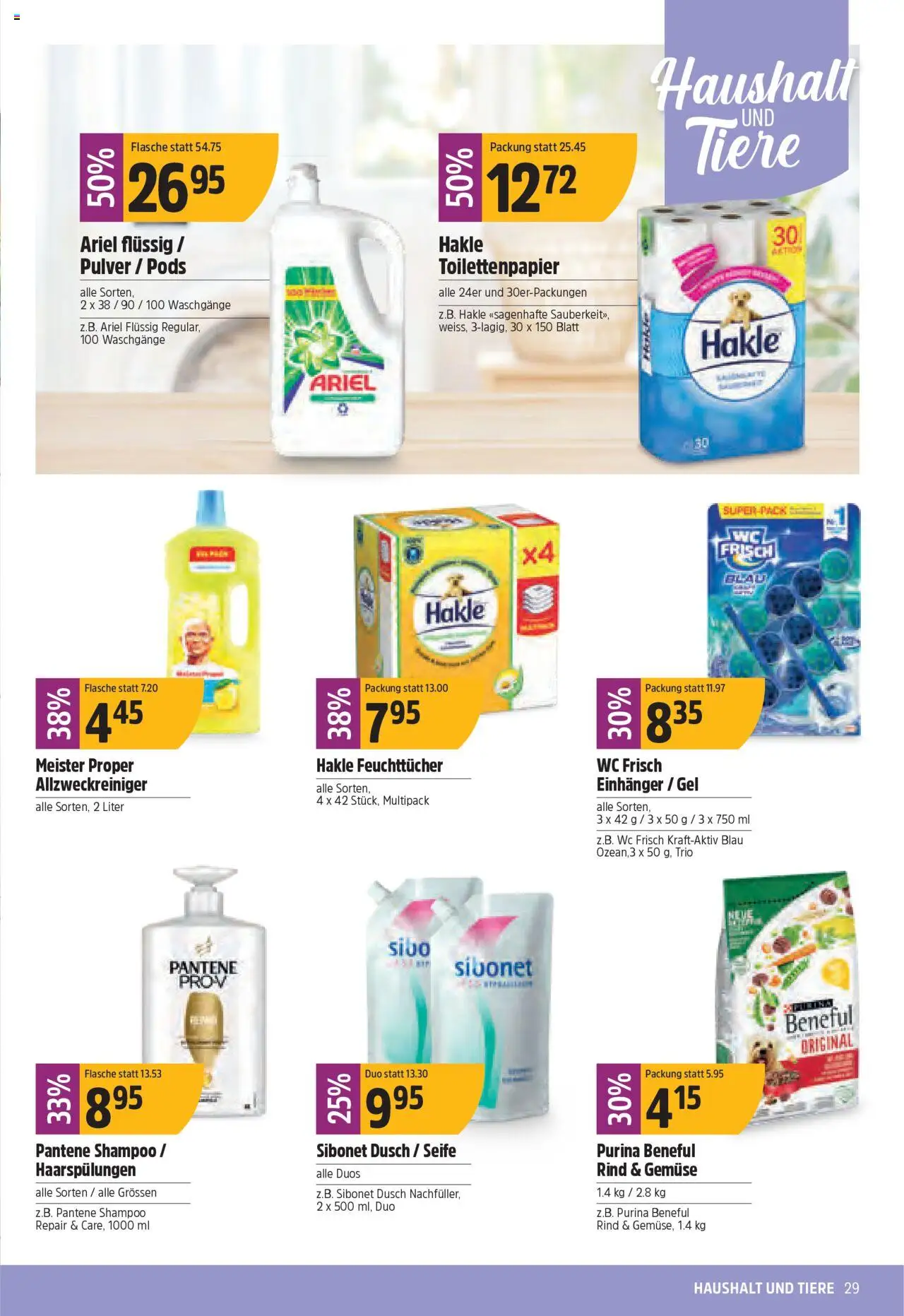 TopCC Aktionen ab 25.08.2025 | Seite: 29 | Produkte: Pulver, Shampoo, Seife, Toilettenpapier